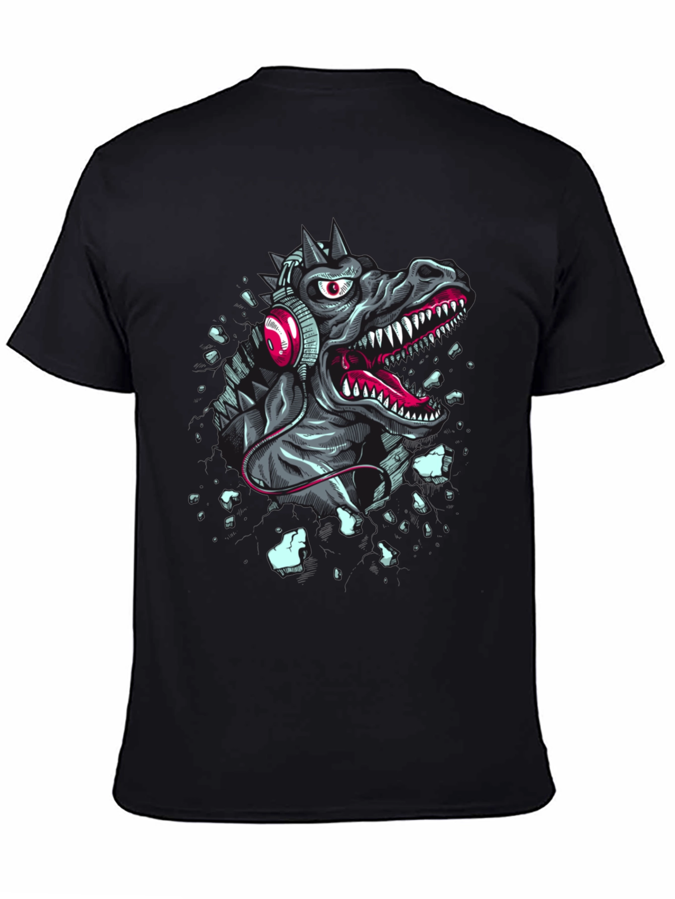 Godzilla Headphone T-Shirt - Black Cotton Tee