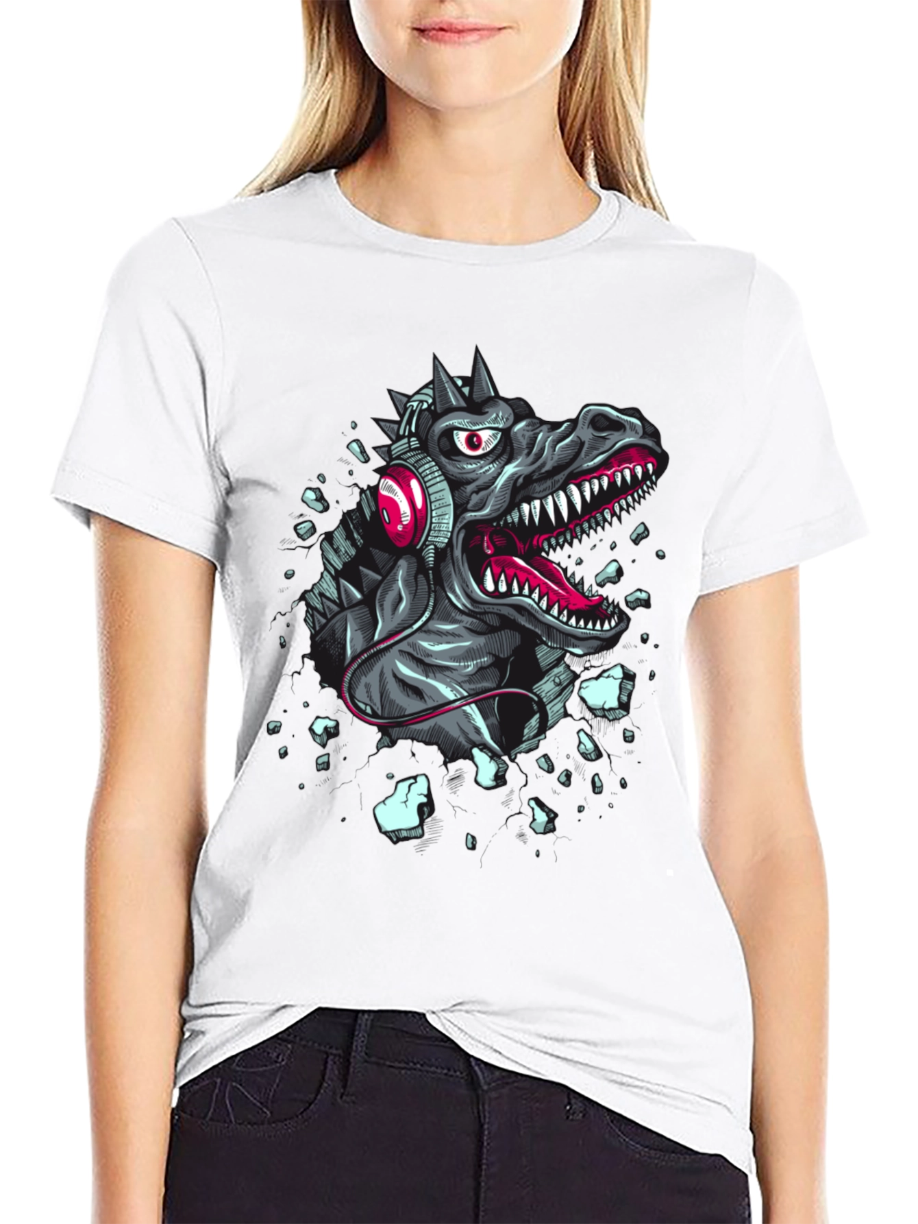 Godzilla Headphone T-Shirt - Black Cotton Tee