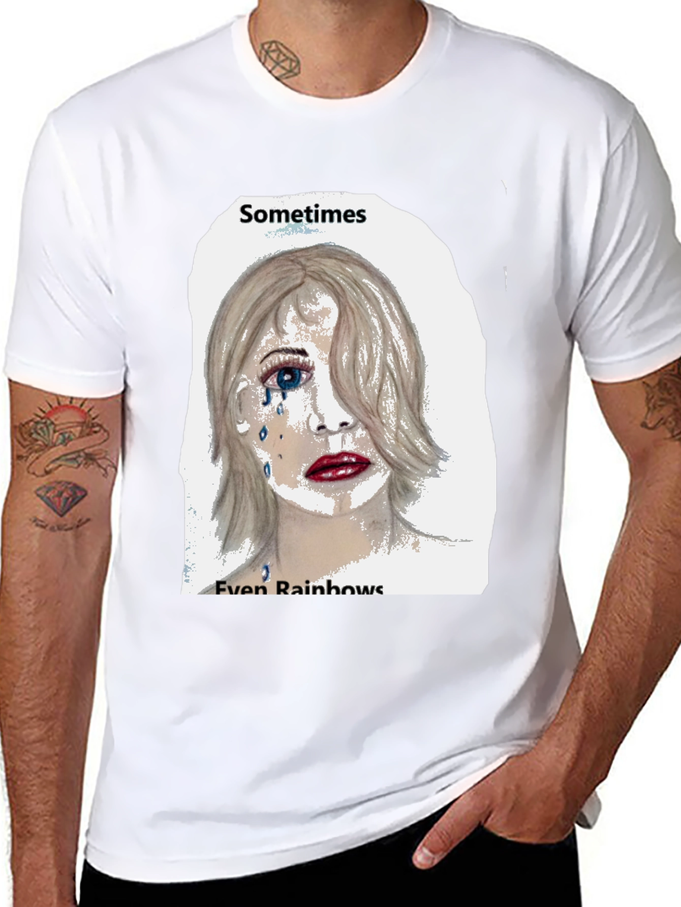 Emo Tears T-Shirt: Sometimes Even Rainbows