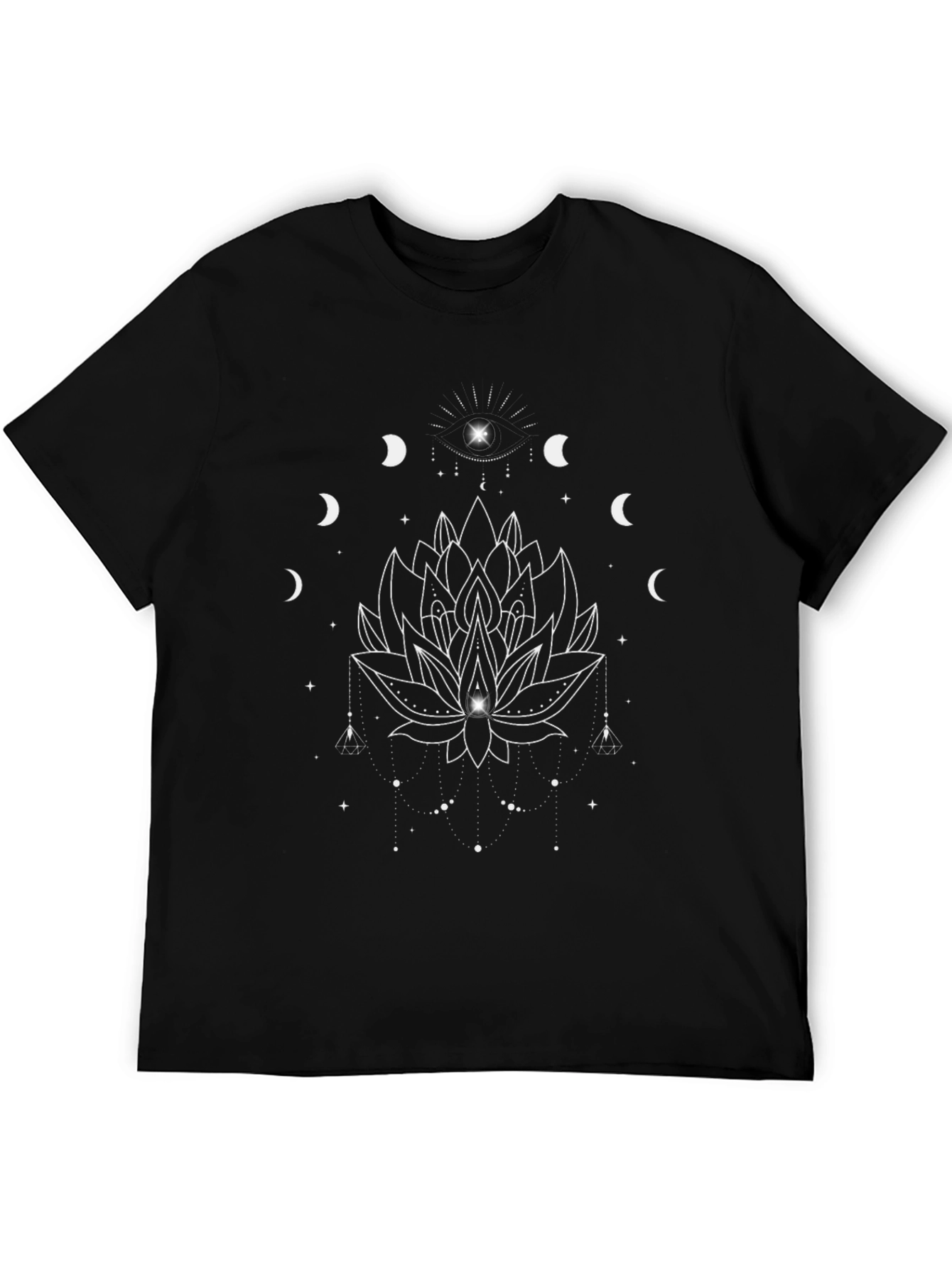 Mystic Lotus T-Shirt - Lunar Phases Design