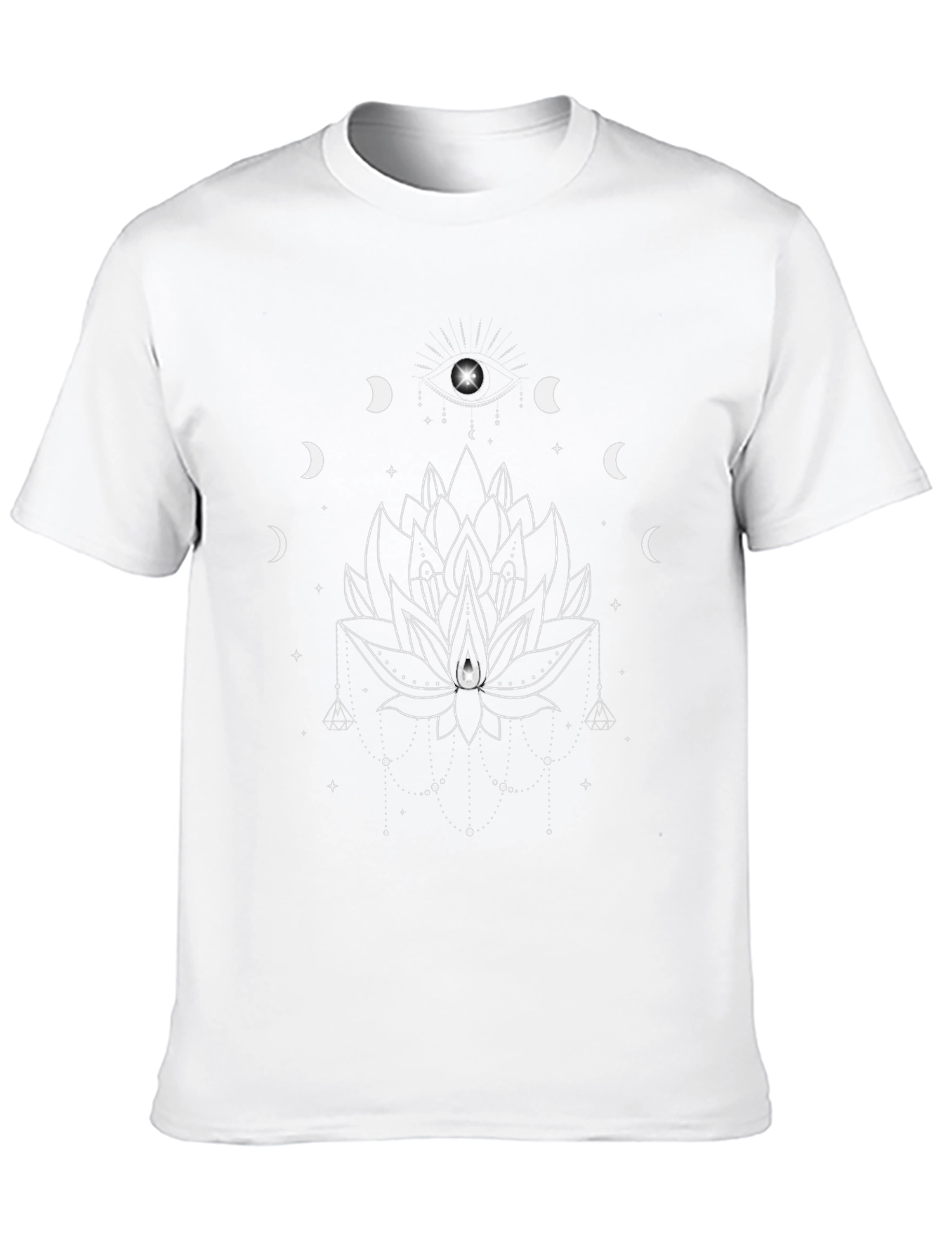 Mystic Lotus T-Shirt - Lunar Phases Design