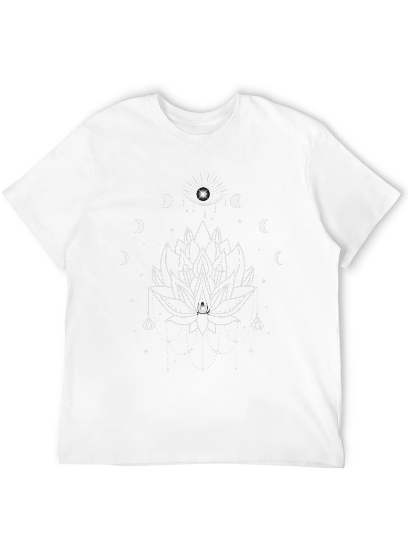 Mystic Lotus T-Shirt - Lunar Phases Design