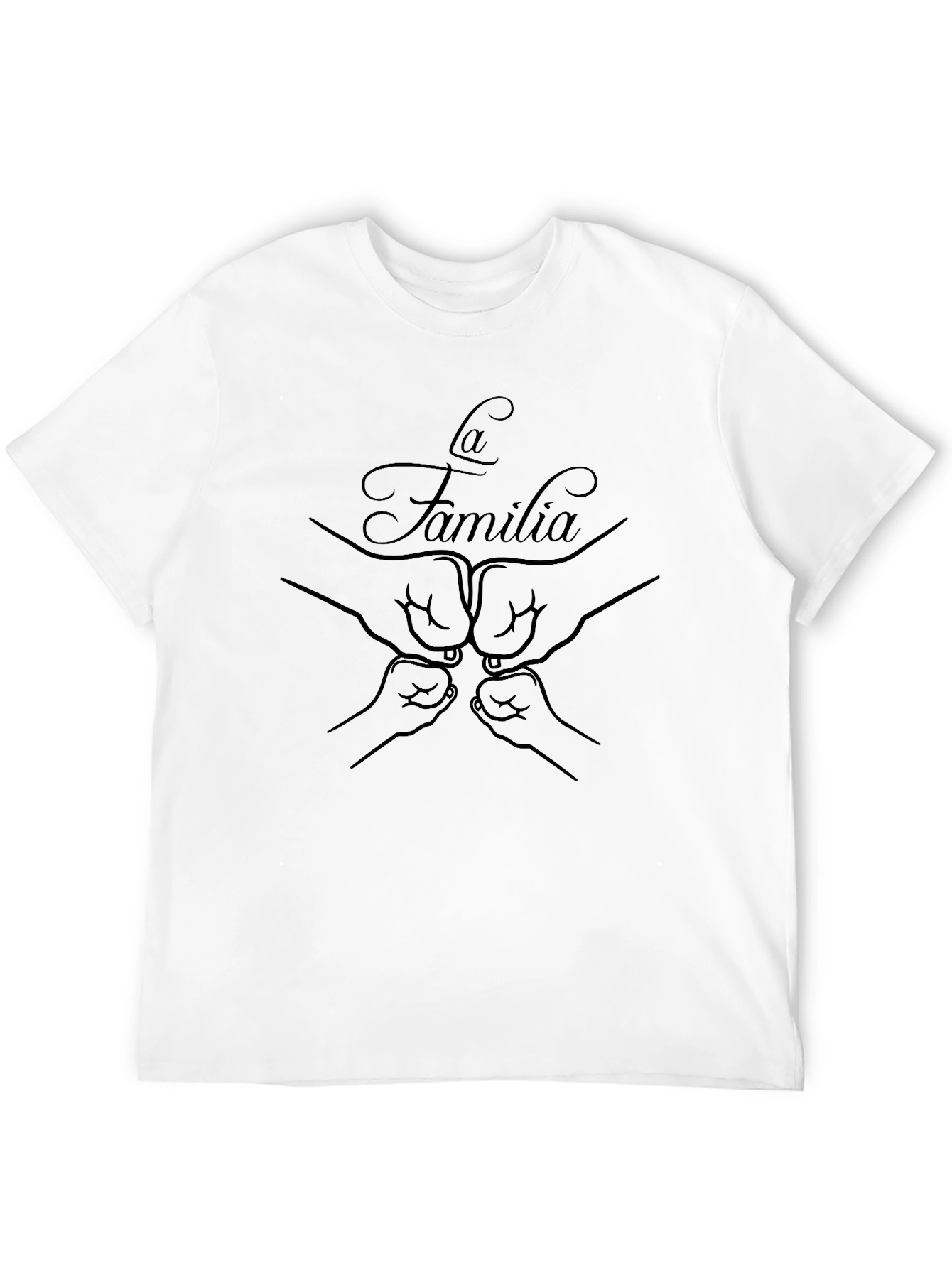 La Familia Black T-Shirt - Family Fist Bump Design