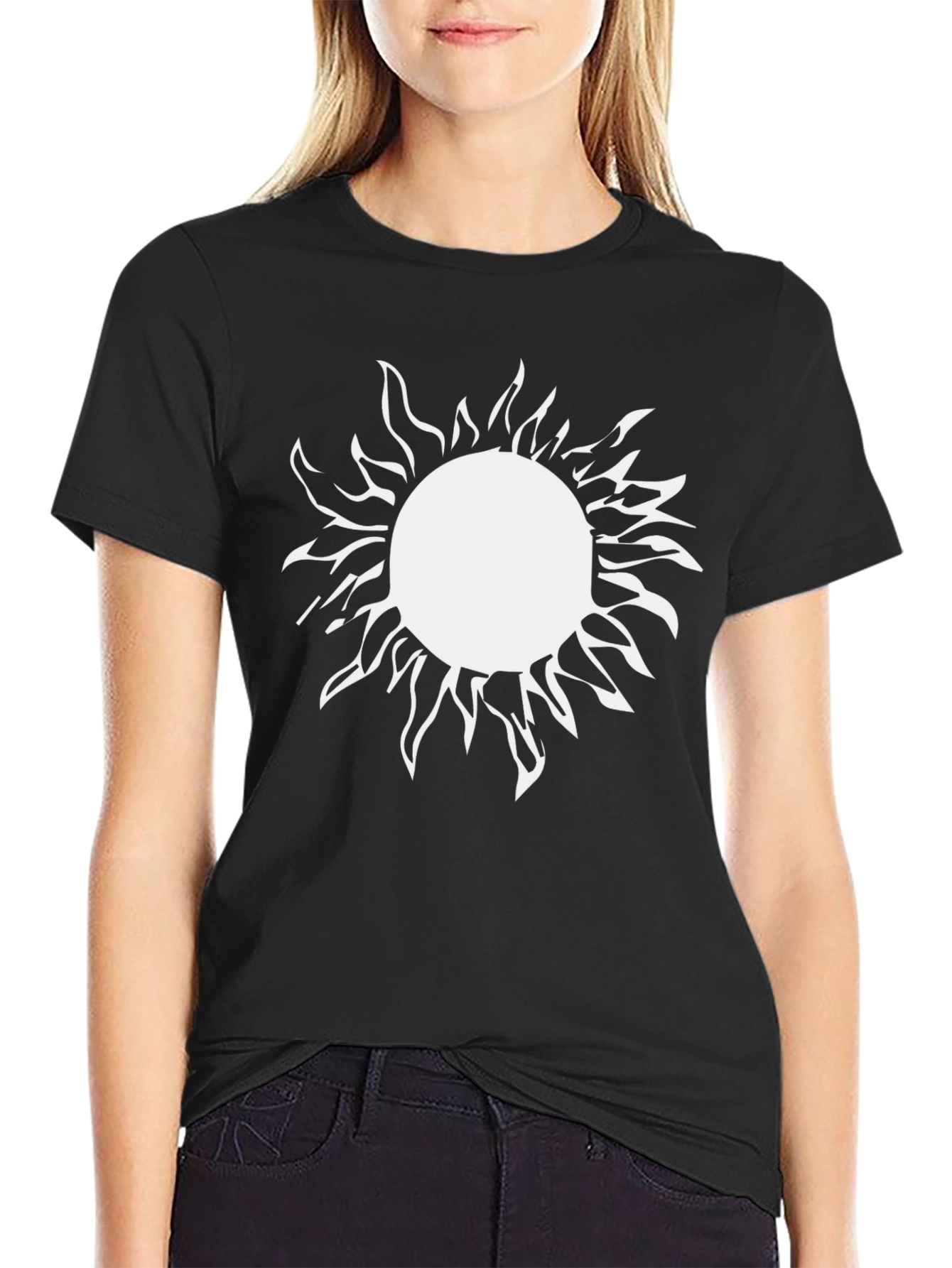 Sun Graphic Black T-Shirt - Unique Design
