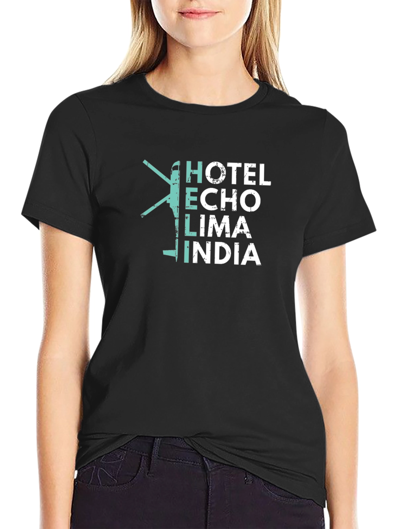 Helicopter Hotel Echo Lima India T-Shirt
