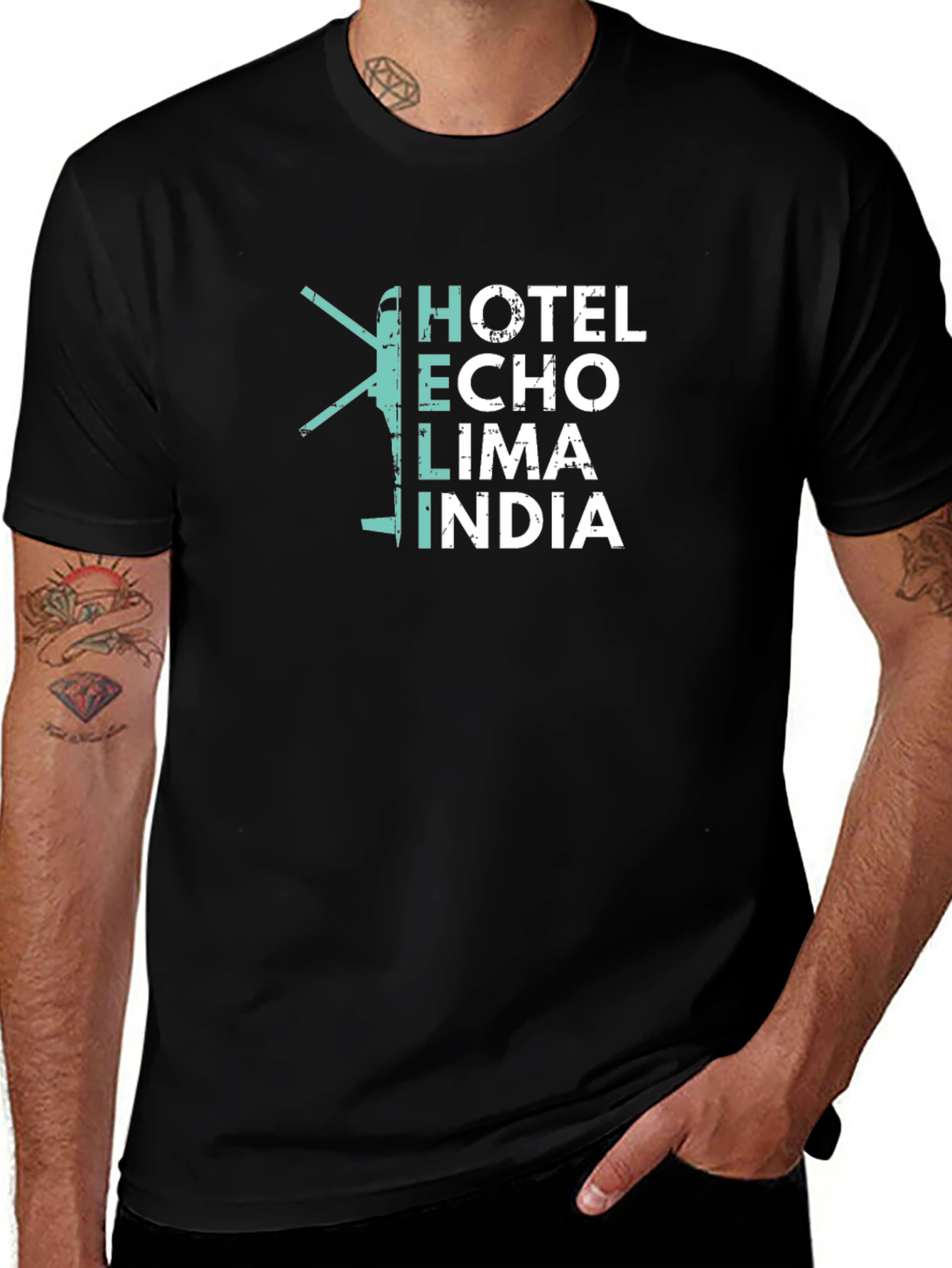 Helicopter Hotel Echo Lima India T-Shirt