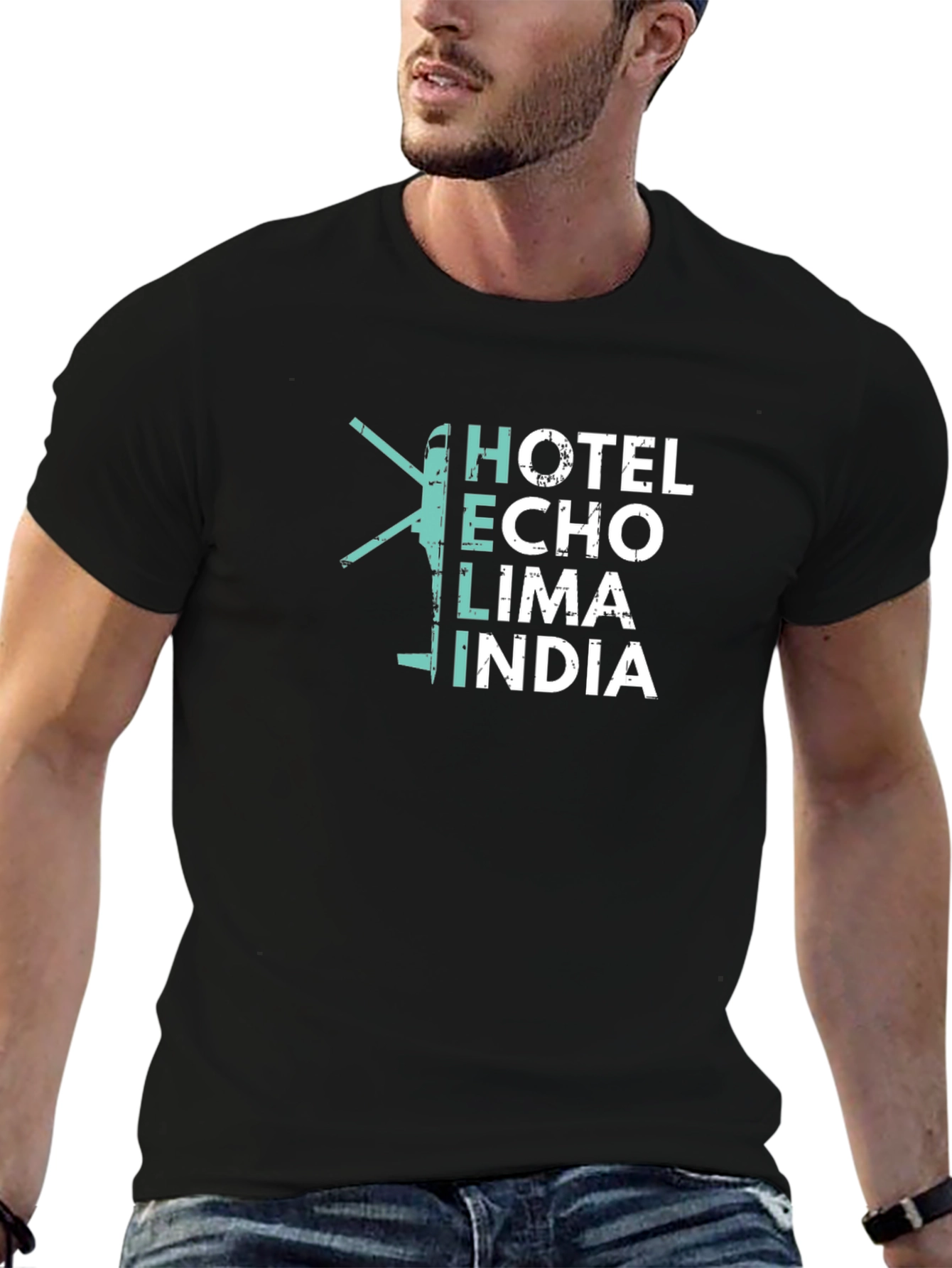 Helicopter Hotel Echo Lima India T-Shirt