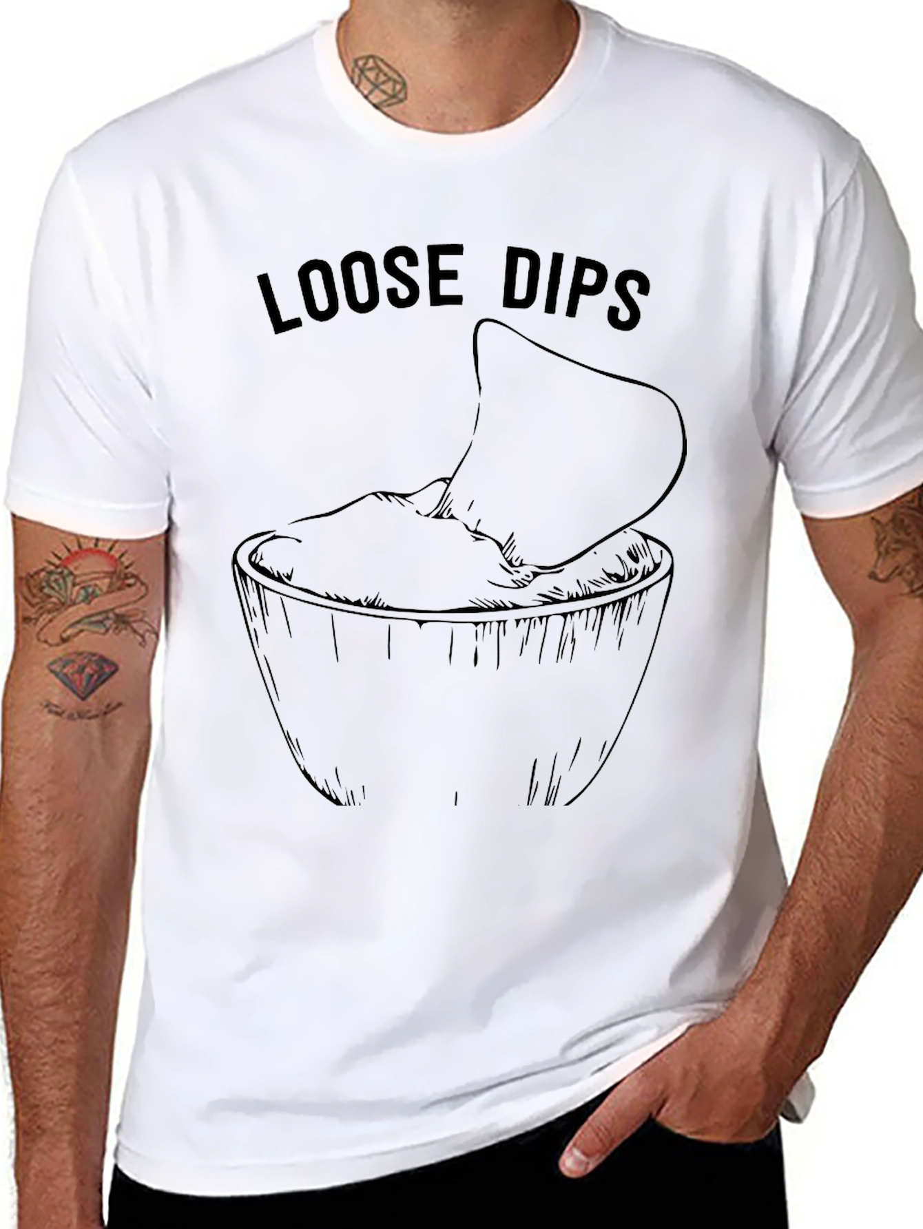 Loose Dips Graphic T-Shirt - Casual Style