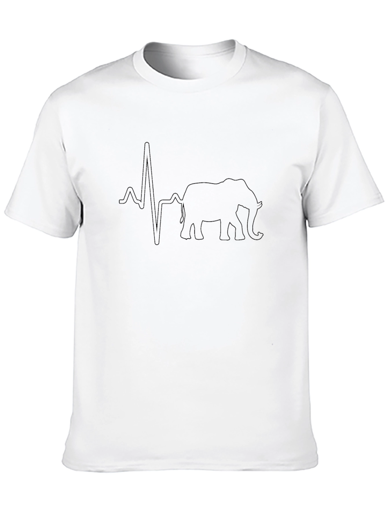 Elephant Heartbeat Graphic Tee - Black T-Shirt