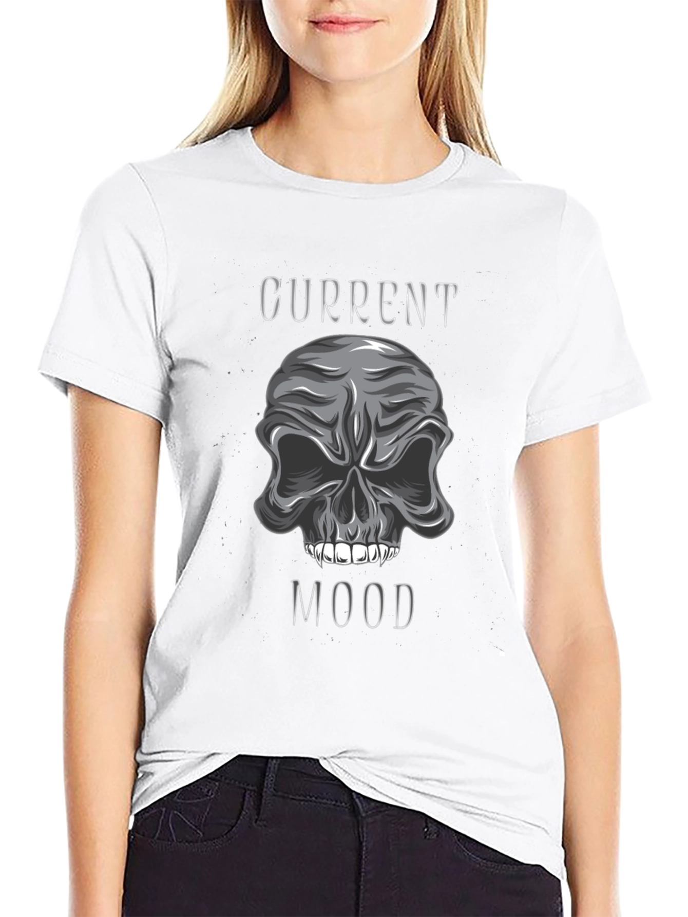 Current Mood Skull Graphic Tee - Mens Black T-Shirt