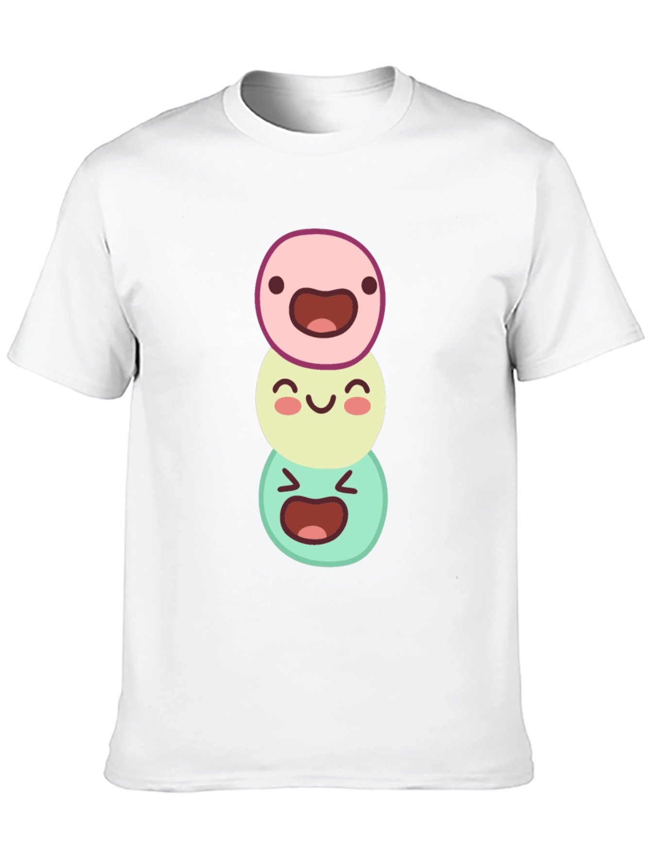 Stacked Smiley Face Graphic Tee - Black Casual Shirt