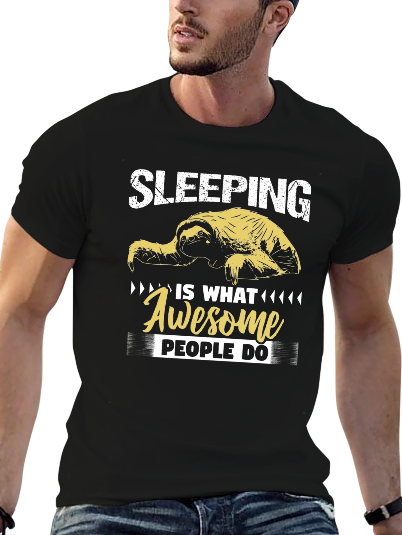 Sleeping Sloth Awesome People Tee