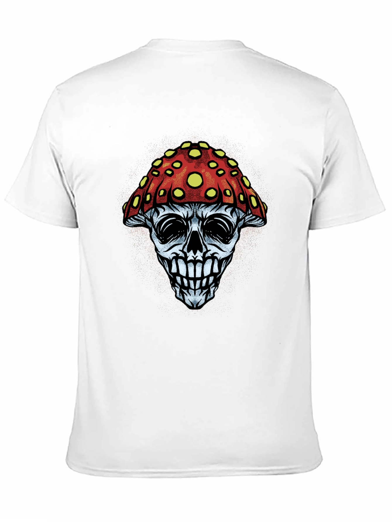 Mushroom Skull Graphic Tee - Black Cotton T-Shirt