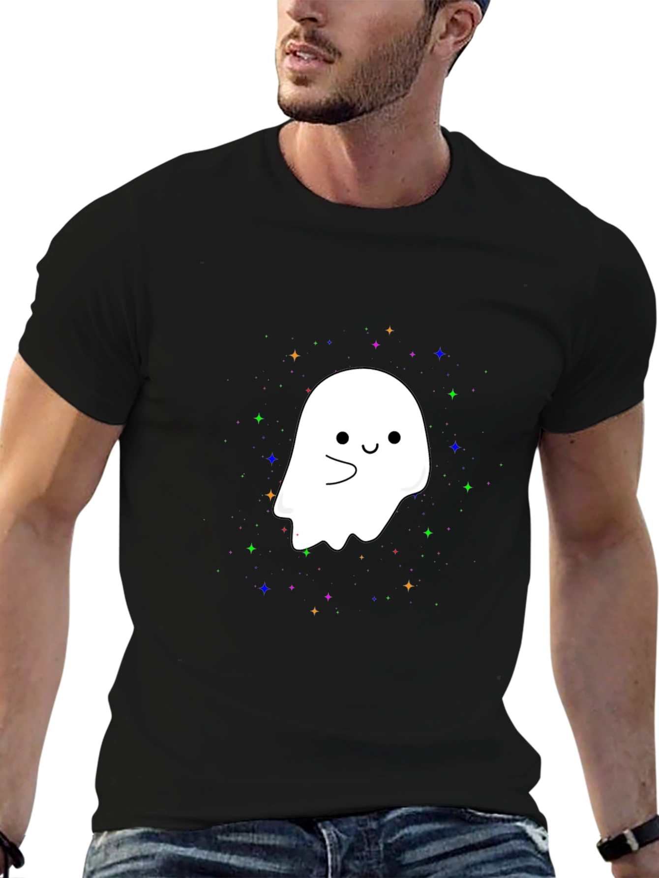 Cute Ghost Graphic Tee - Halloween Spooky Season T-Shirt
