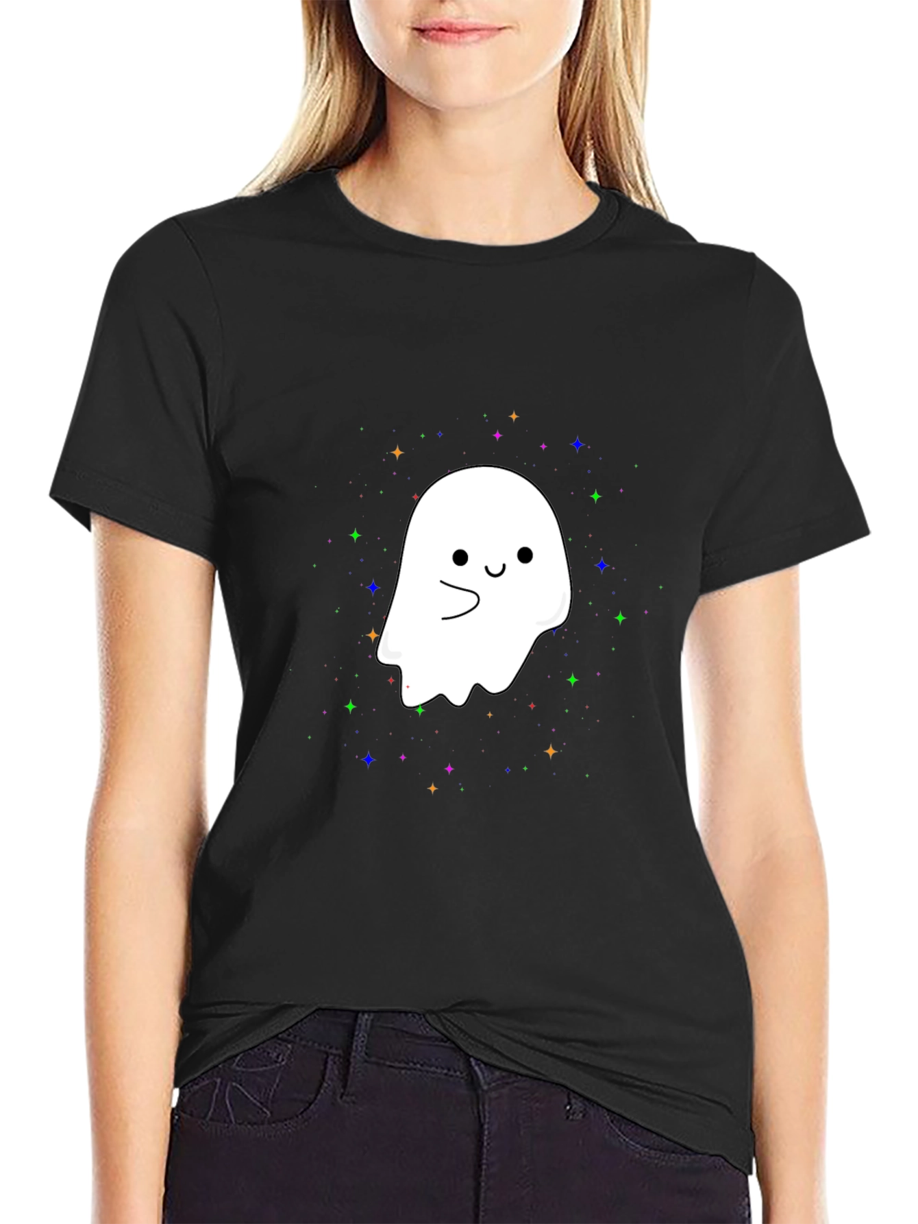 Cute Ghost Graphic Tee - Halloween Spooky Season T-Shirt