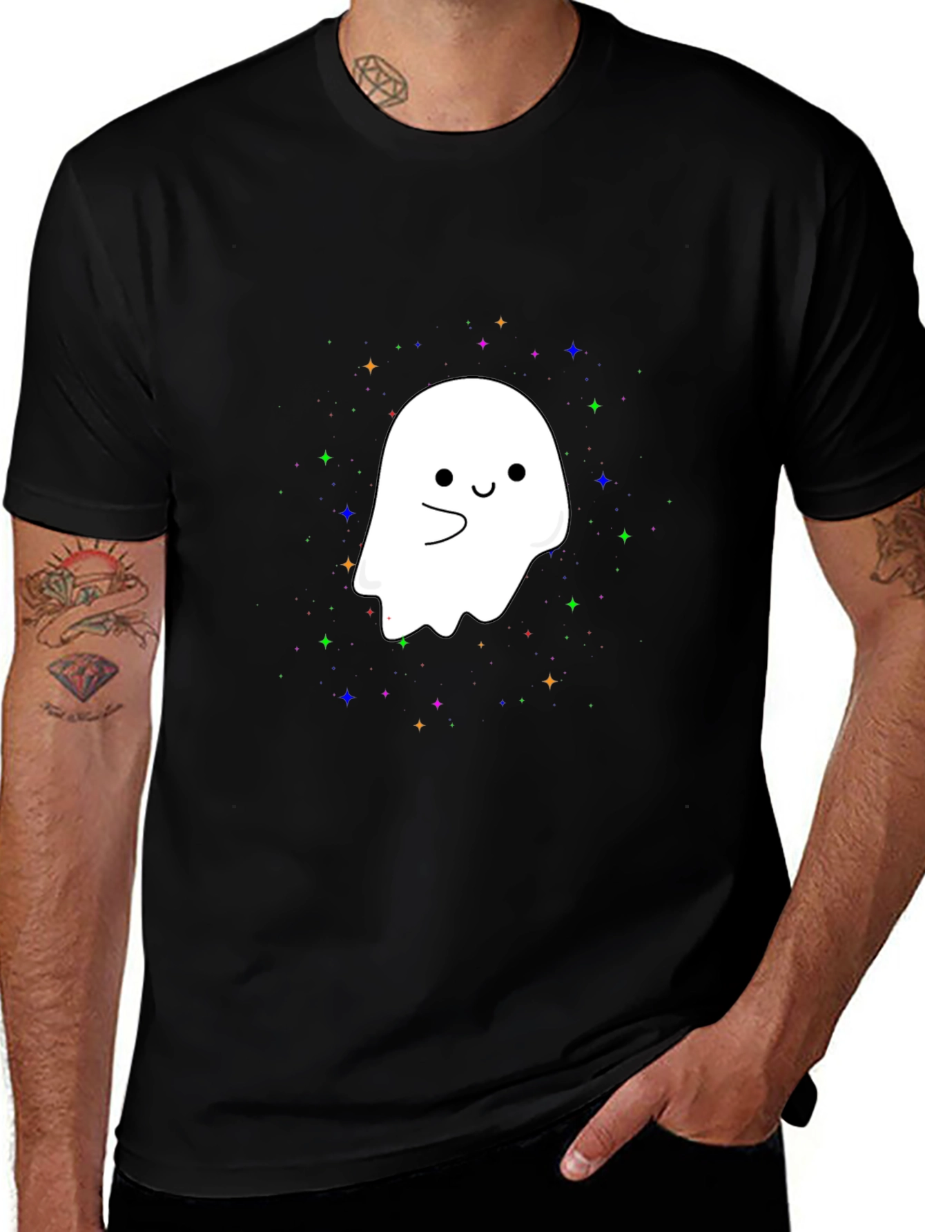 Cute Ghost Graphic Tee - Halloween Spooky Season T-Shirt