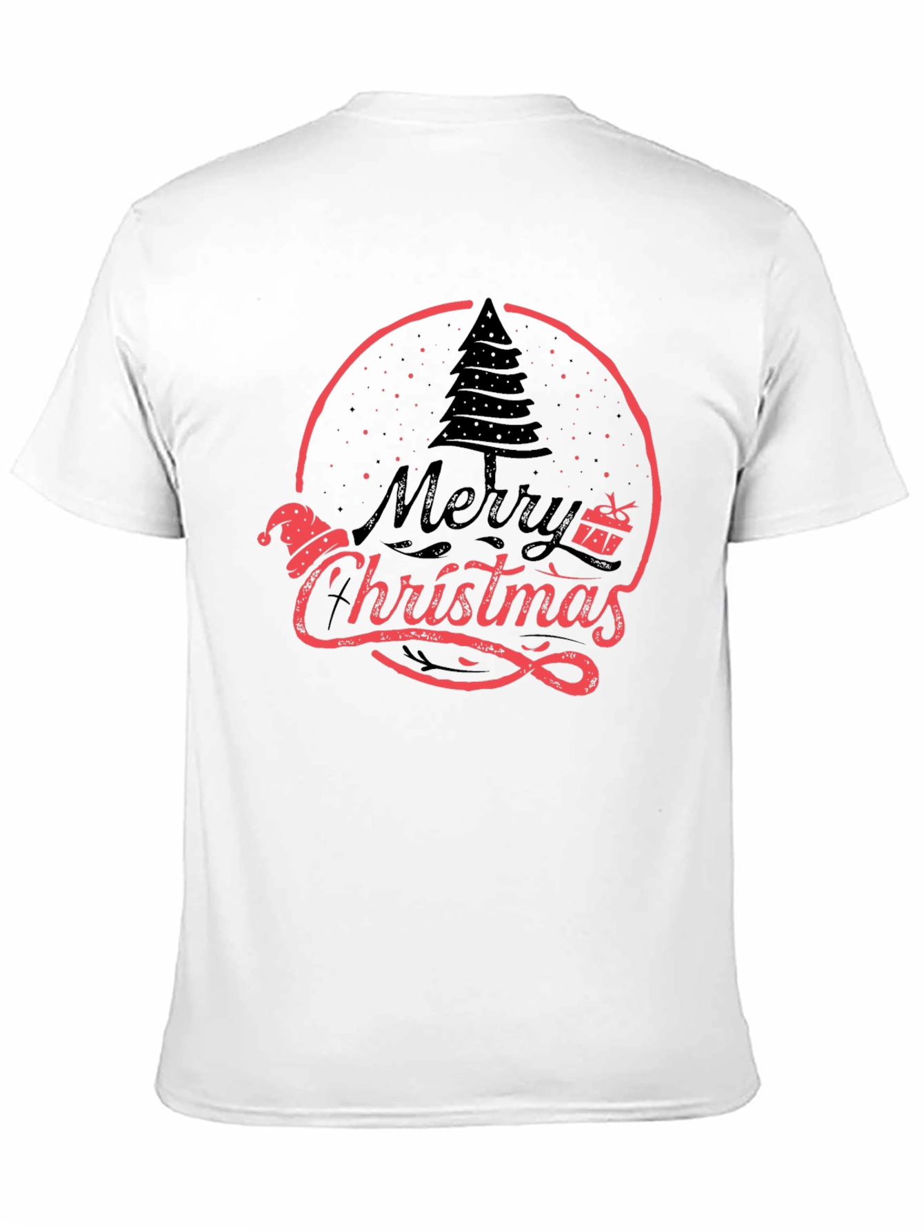 Merry Christmas Graphic Tee Black Holiday Shirt