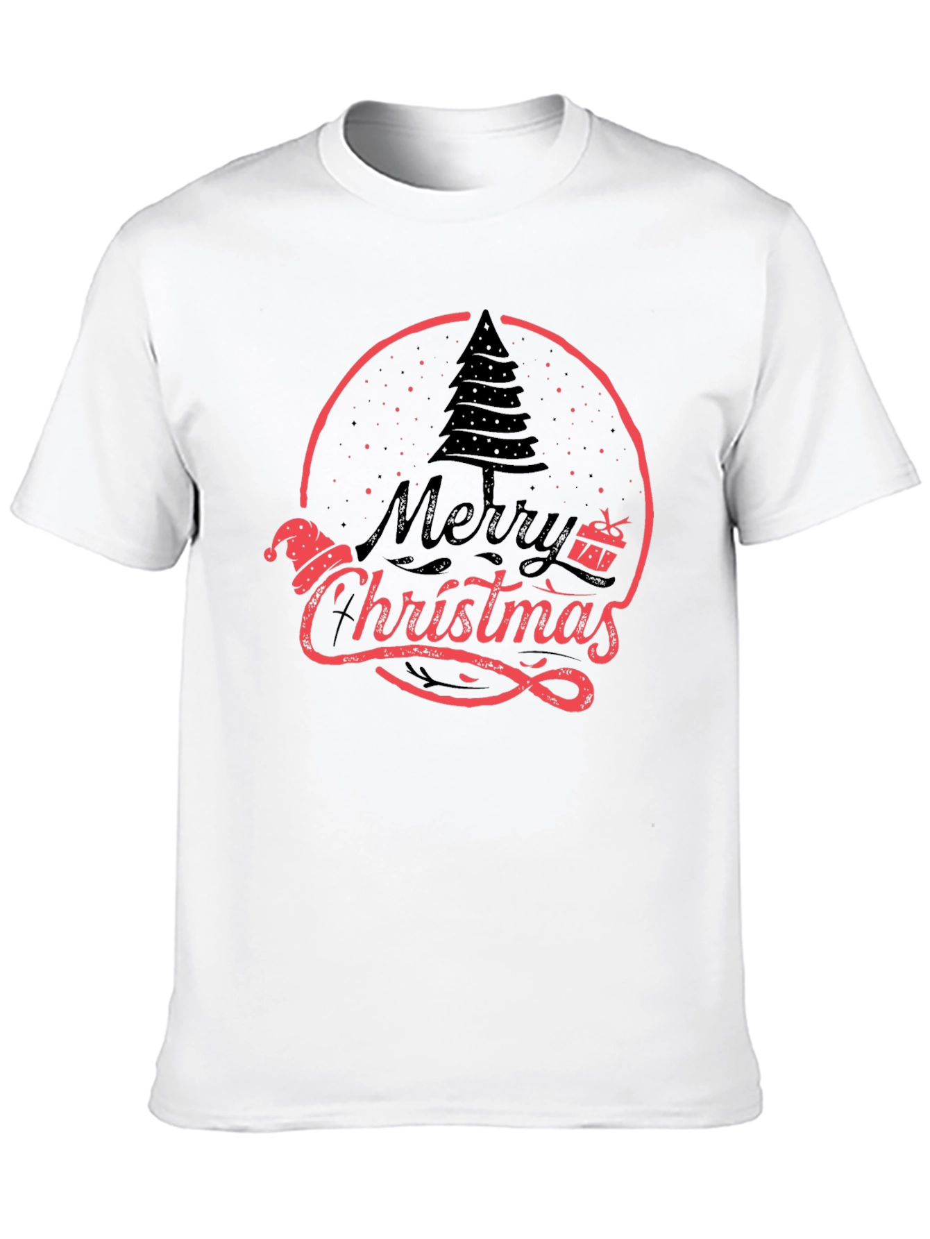 Merry Christmas Graphic Tee Black Holiday Shirt