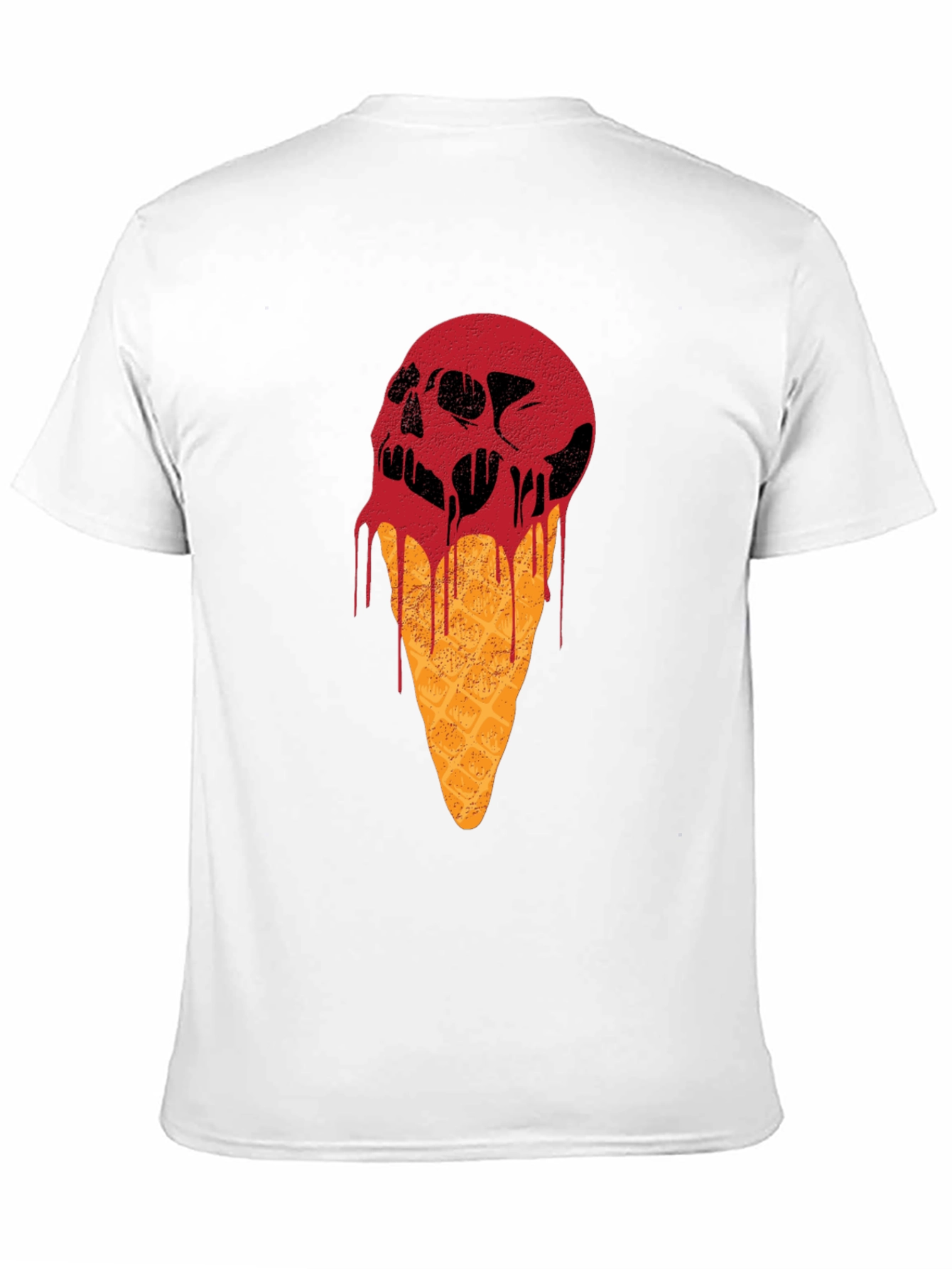 Skull Ice Cream Graphic Tee - Black Cotton T-Shirt