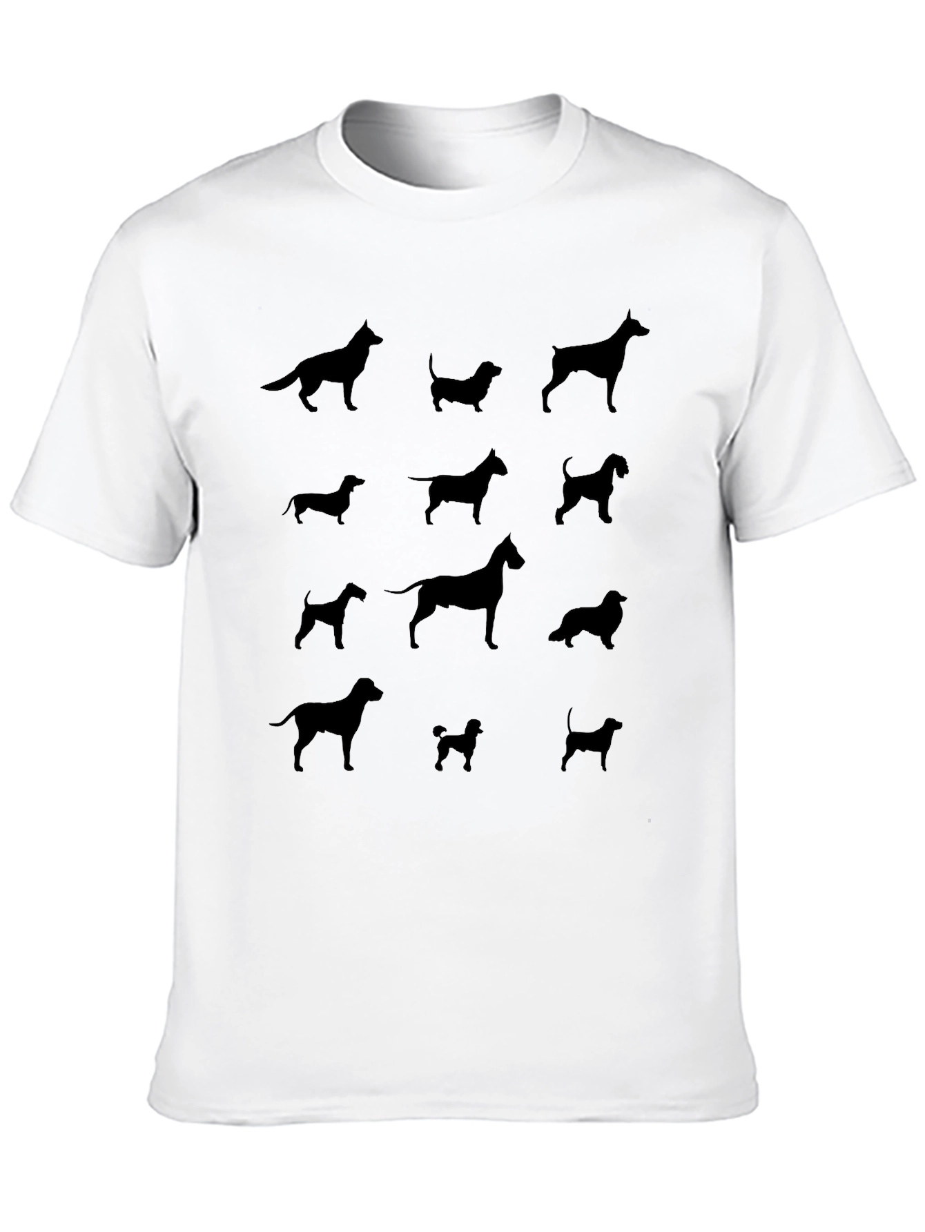 Dog Breed Silhouette T-Shirt - Black