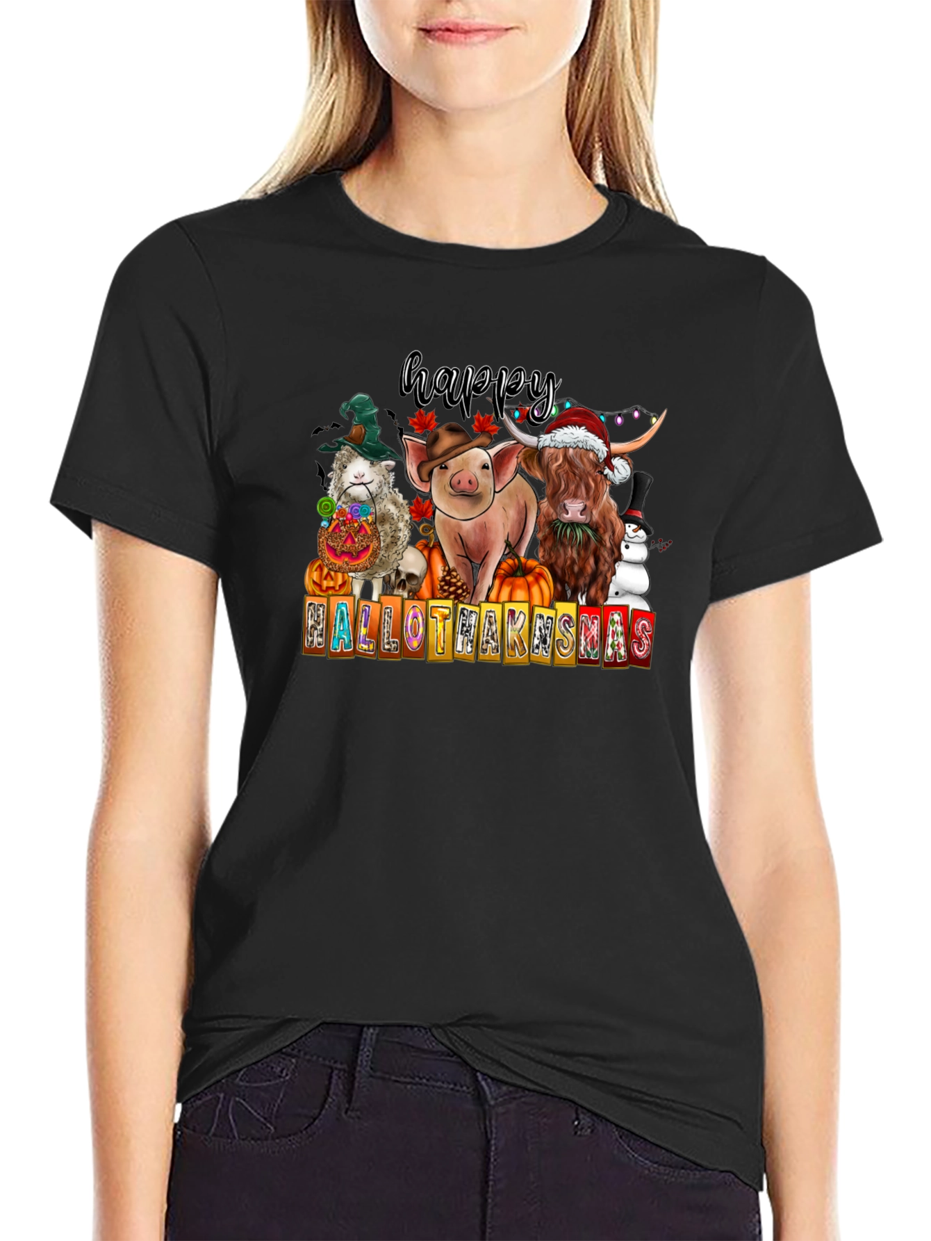 Hallothanksmas Animals T-Shirt