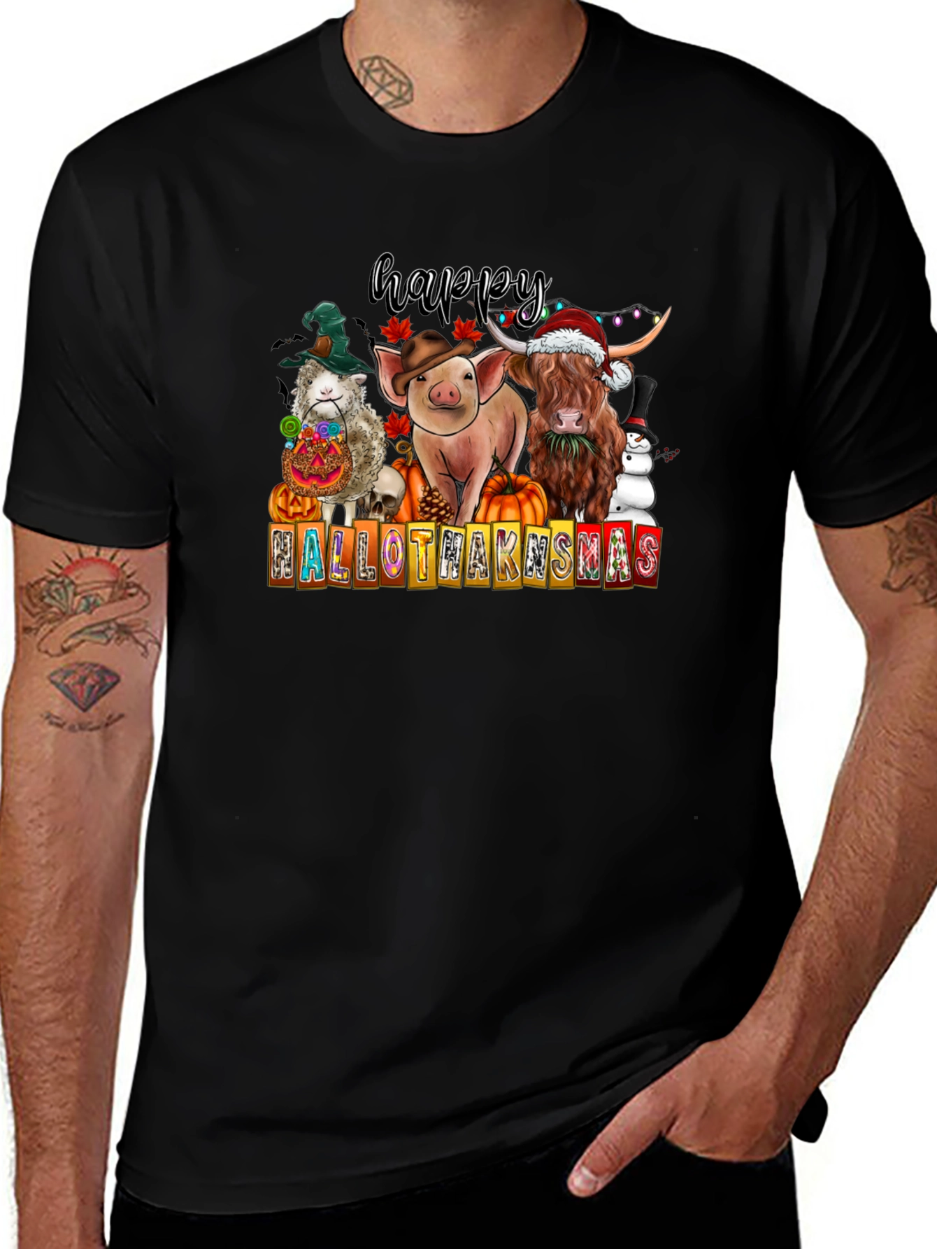 Hallothanksmas Animals T-Shirt