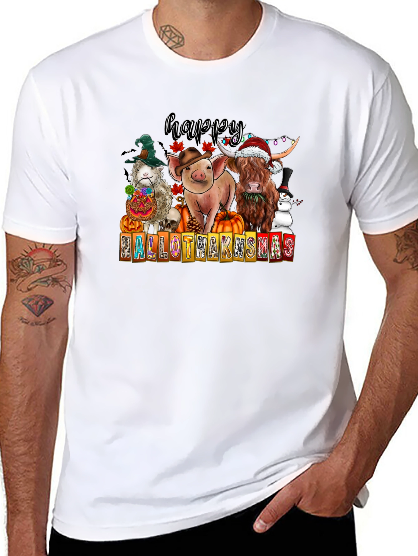 Hallothanksmas Animals T-Shirt