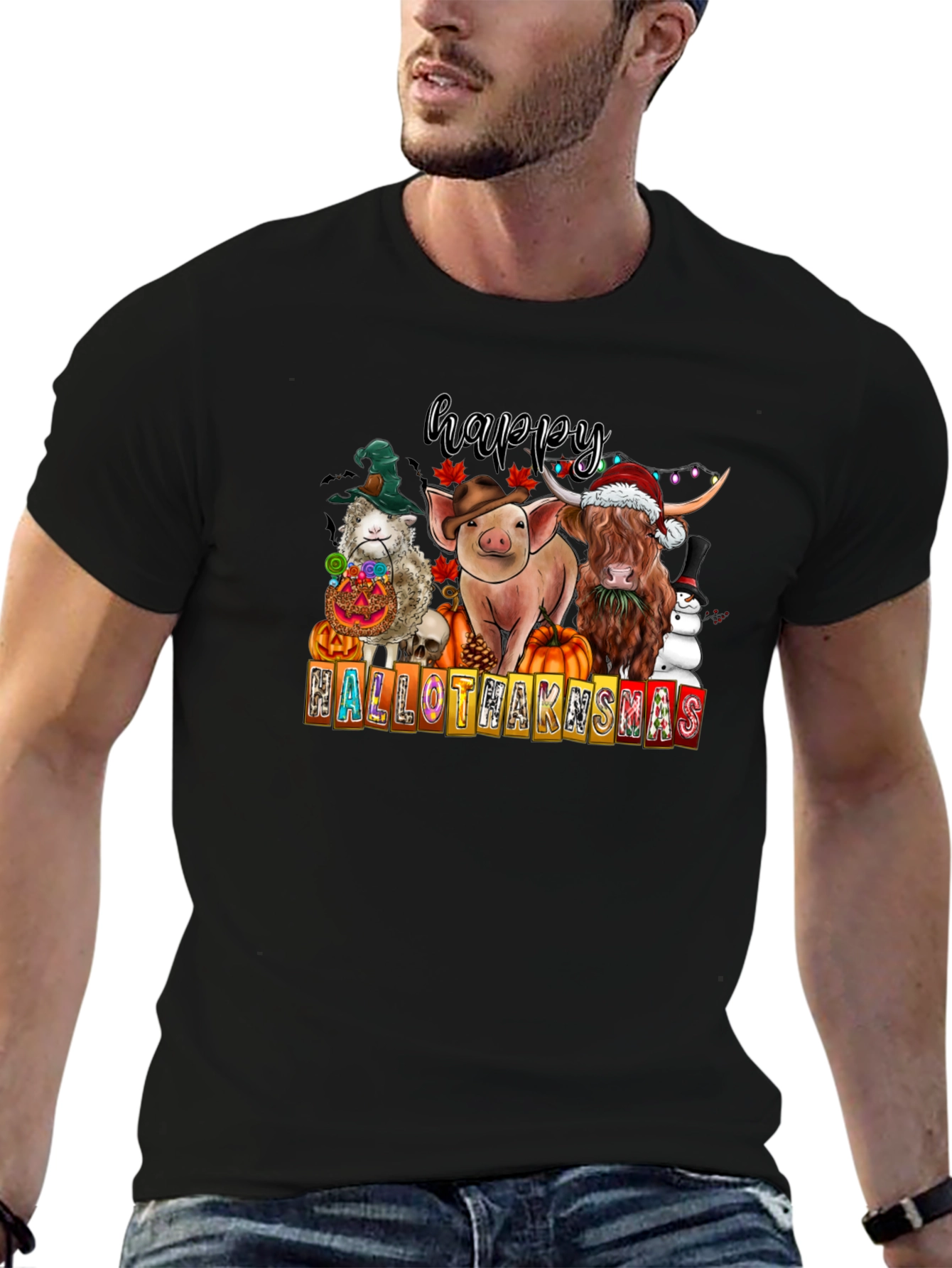 Hallothanksmas Animals T-Shirt