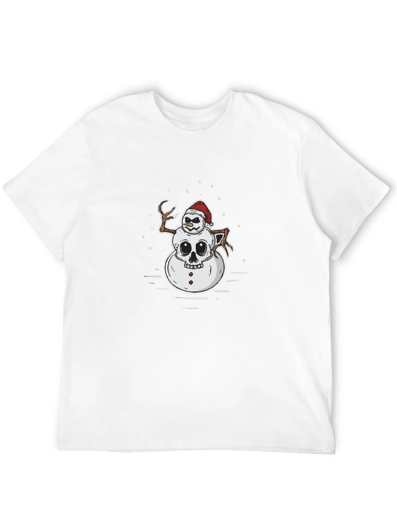 Skull Snowman Graphic T-Shirt - Black