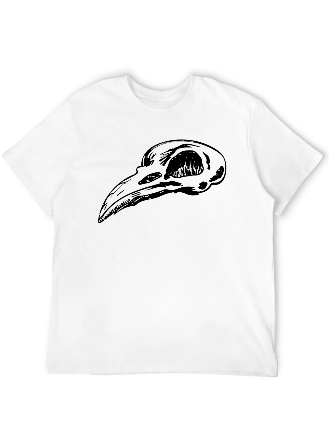 Raven Skull T-Shirt - Gothic Black Tee
