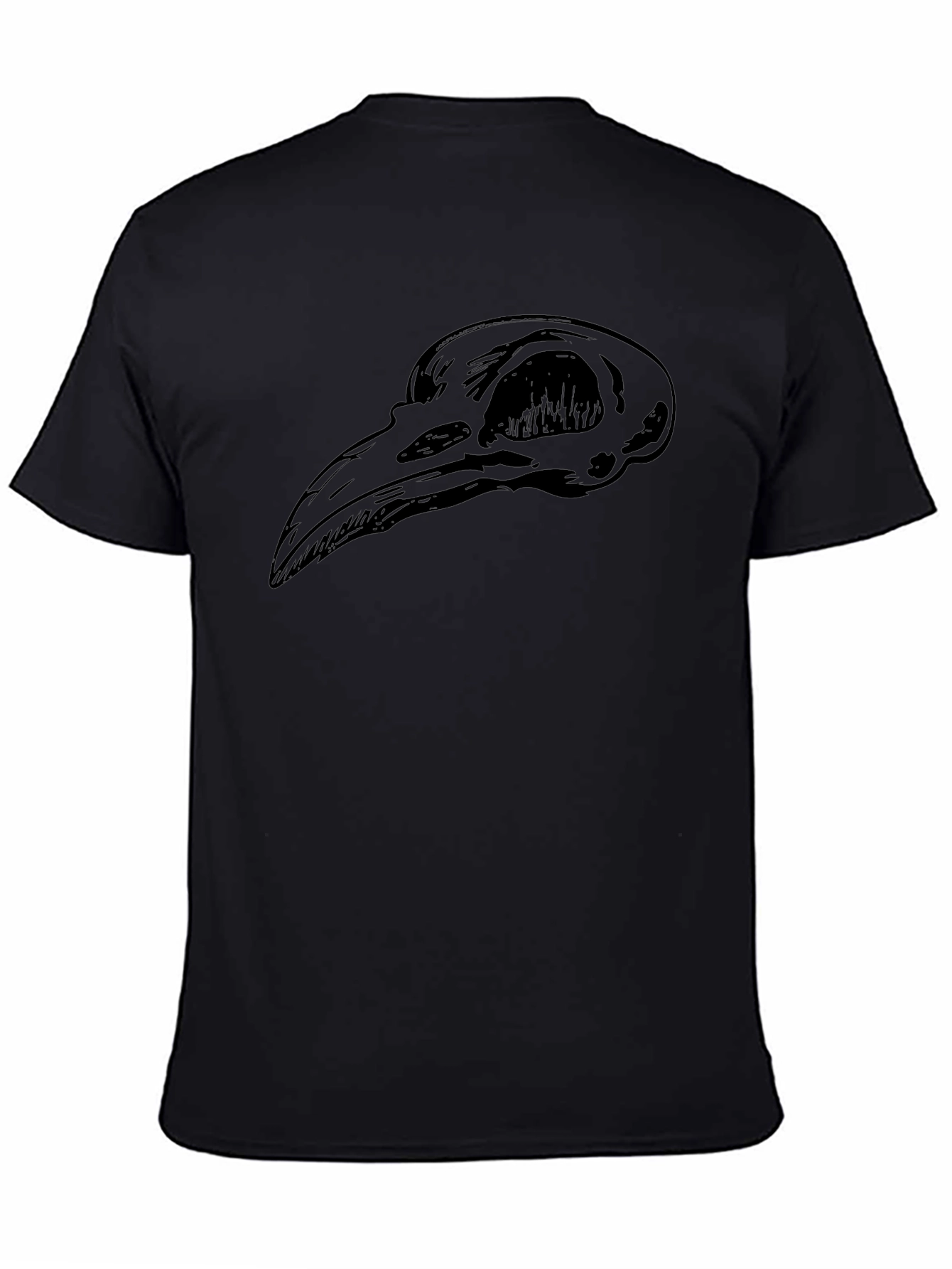 Raven Skull T-Shirt - Gothic Black Tee