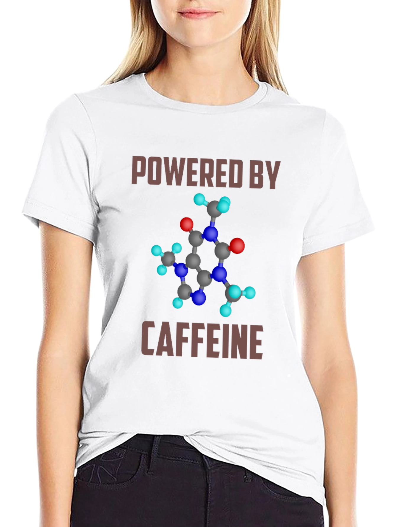 Powered by Caffeine Molecule Graphic T-Shirt