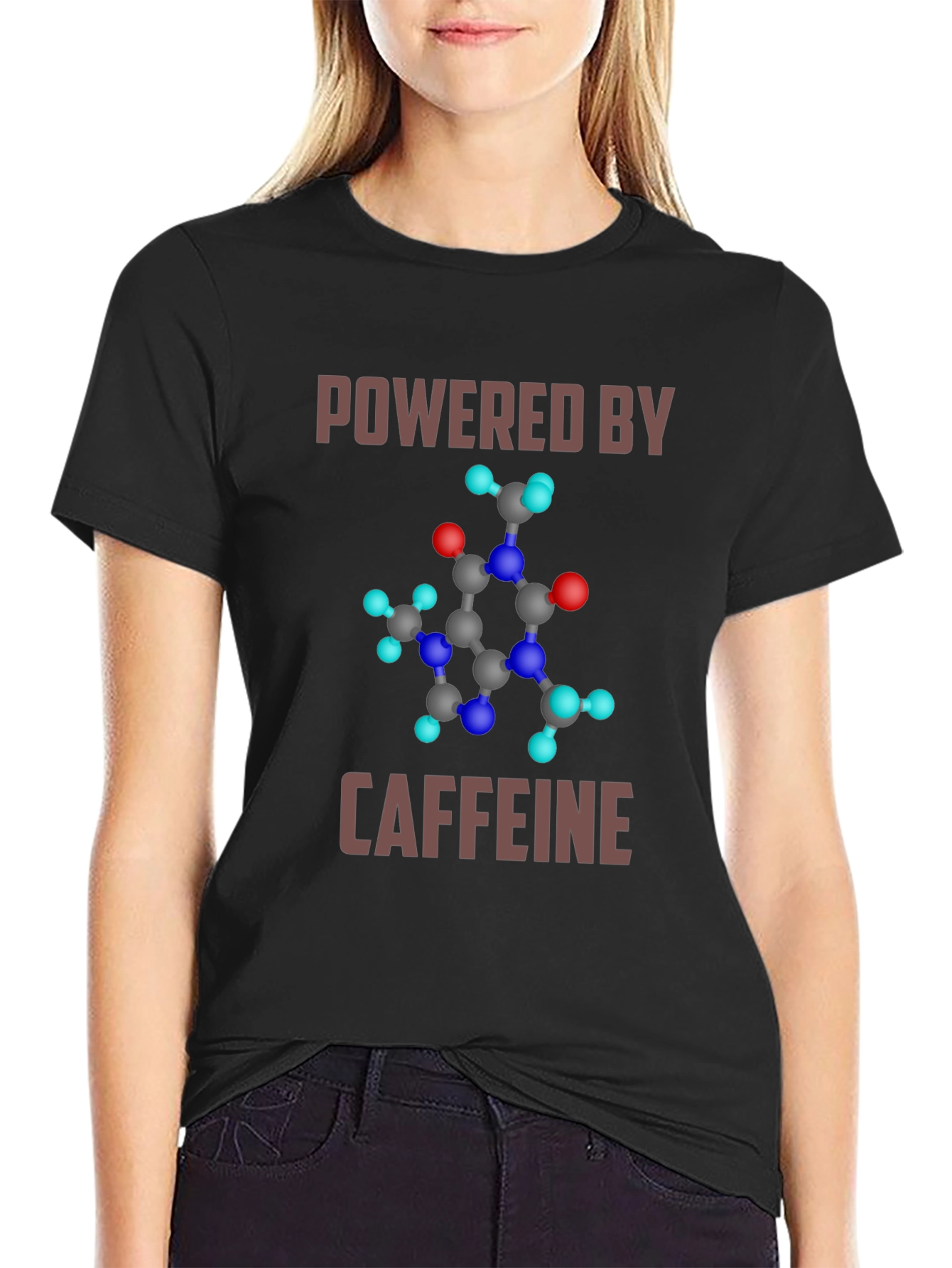 Powered by Caffeine Molecule Graphic T-Shirt
