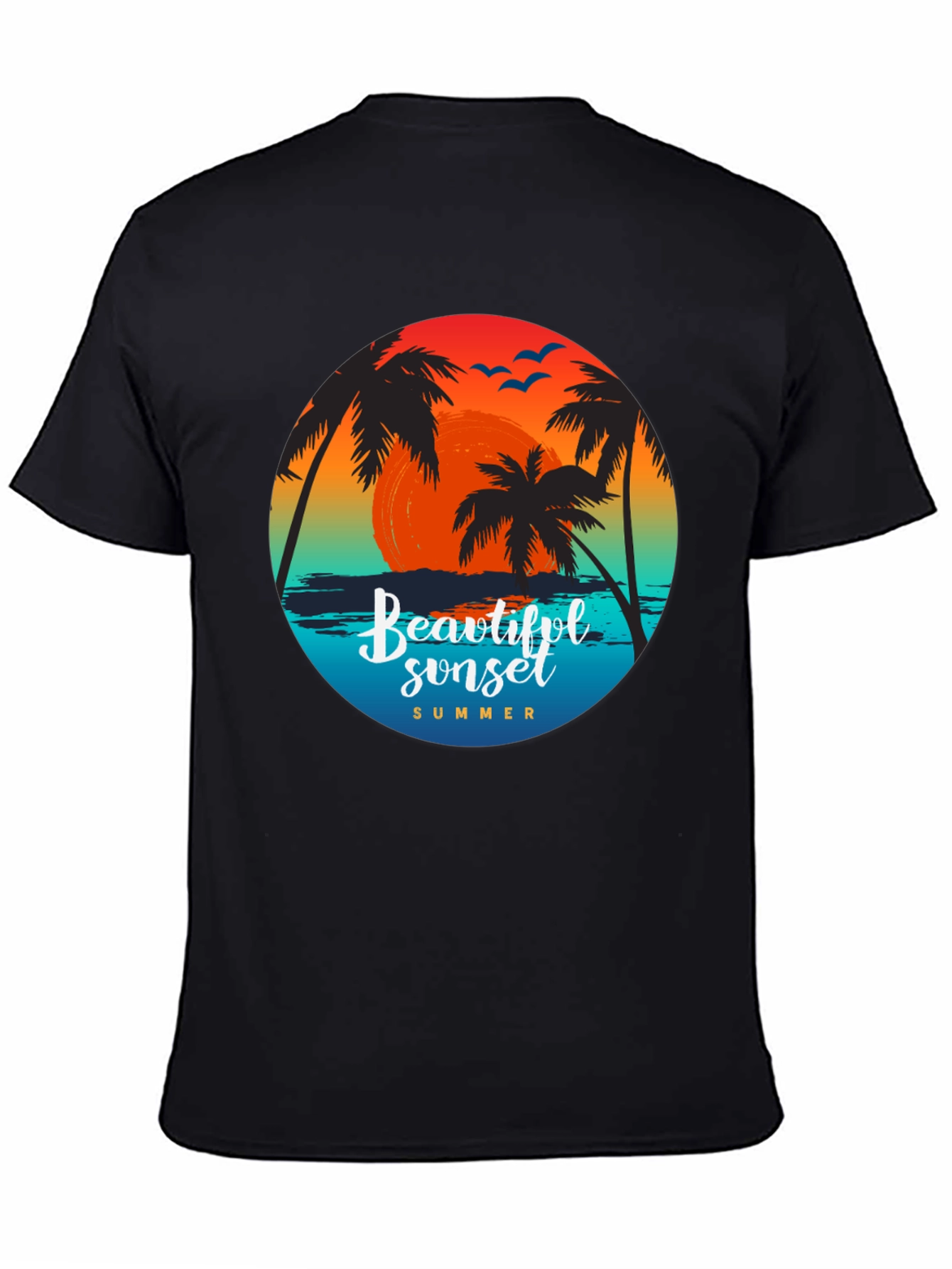 Sunset Palm Tree Graphic T-Shirt