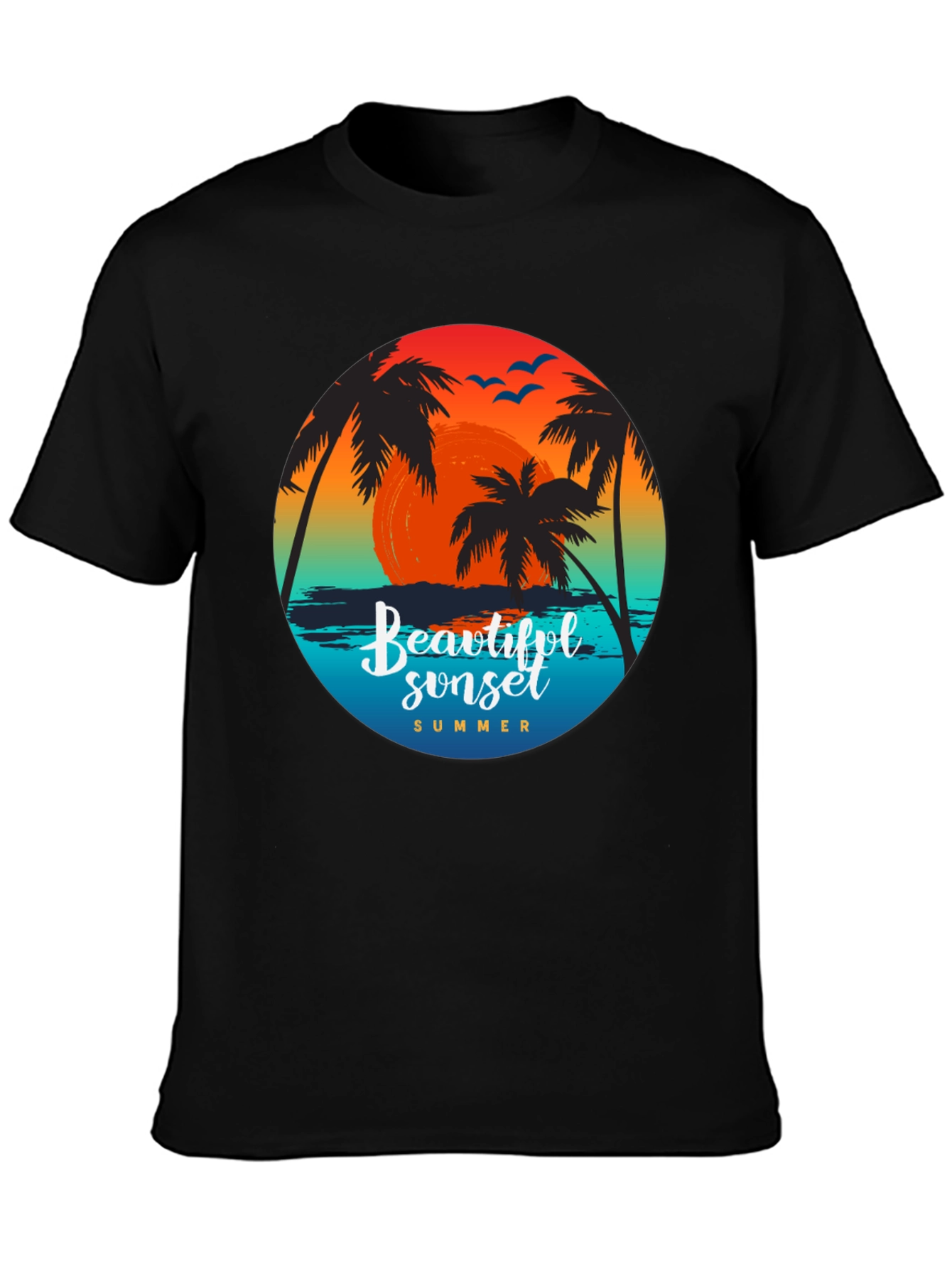 Sunset Palm Tree Graphic T-Shirt