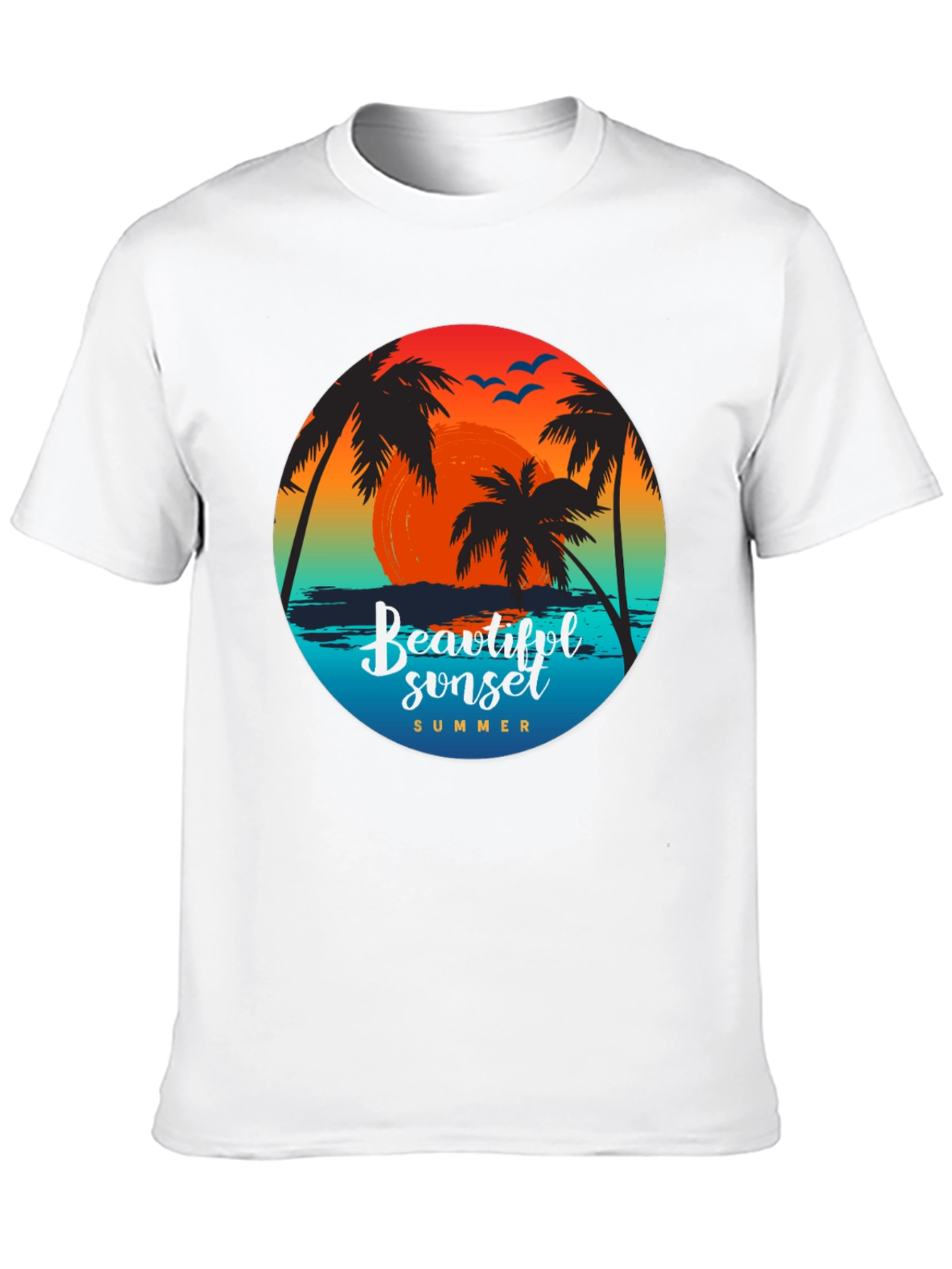 Sunset Palm Tree Graphic T-Shirt
