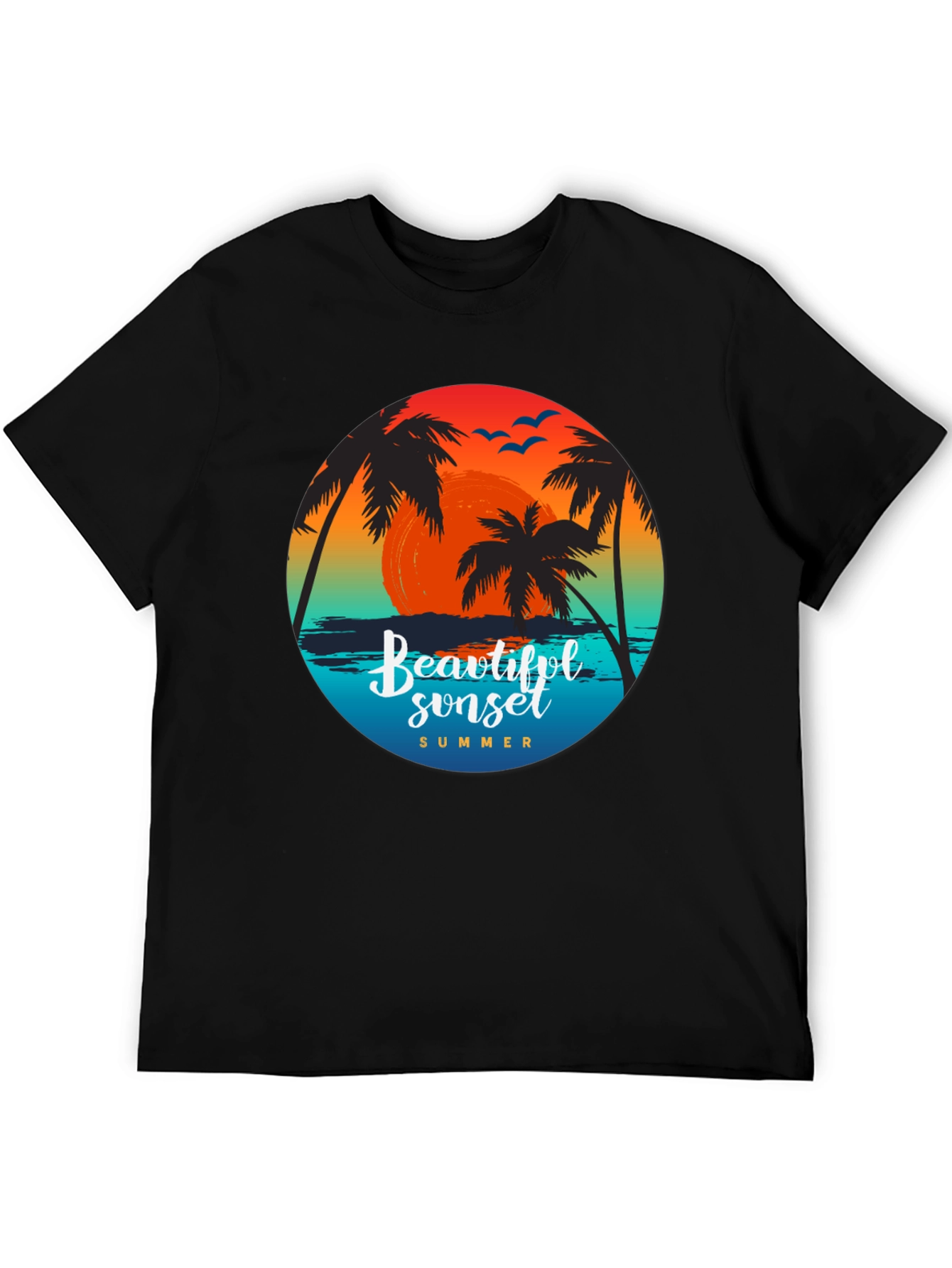 Sunset Palm Tree Graphic T-Shirt