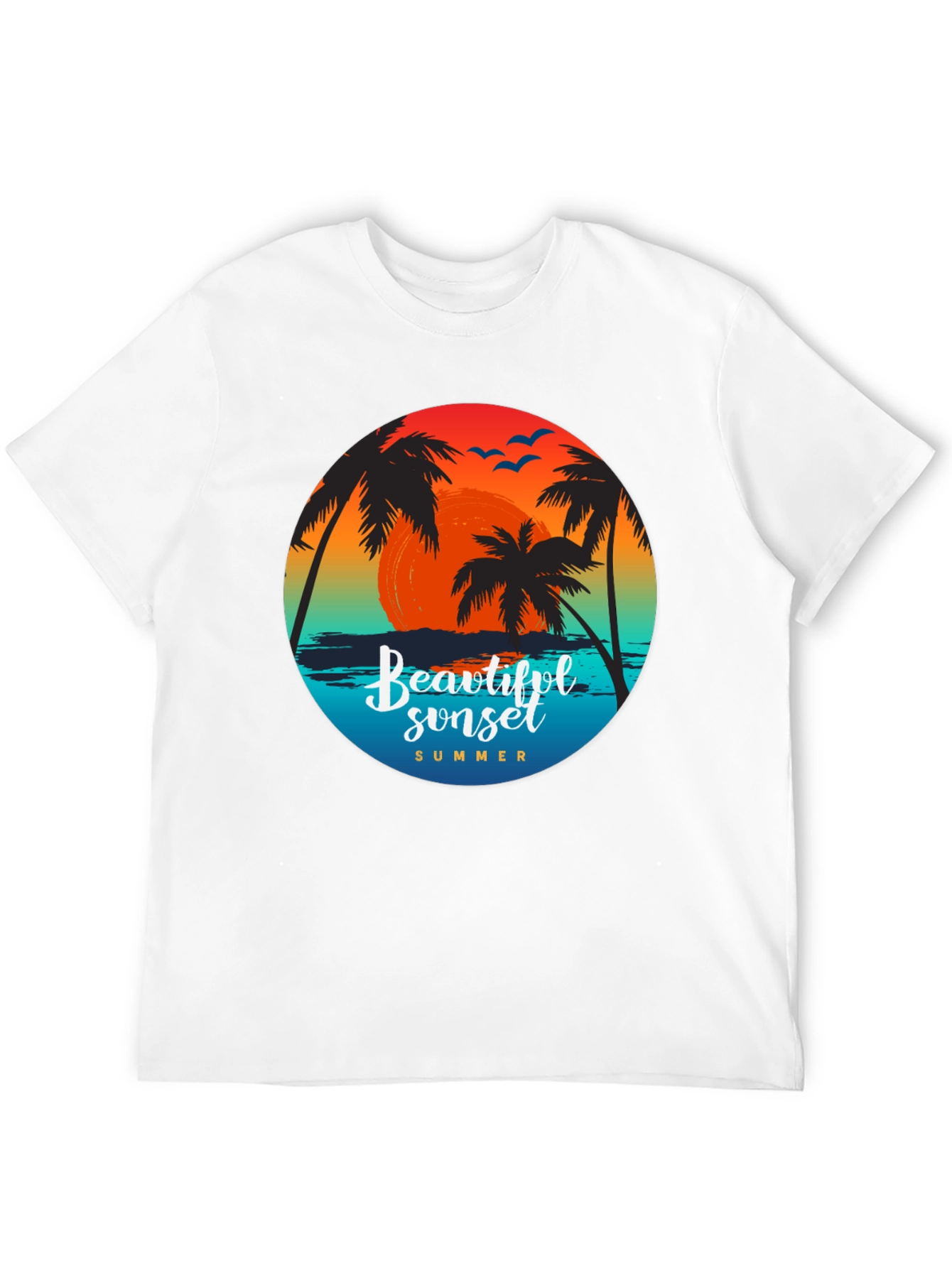 Sunset Palm Tree Graphic T-Shirt