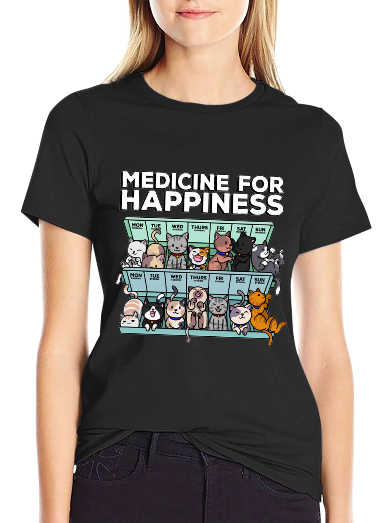 Medicine for Happiness Cat T-Shirt