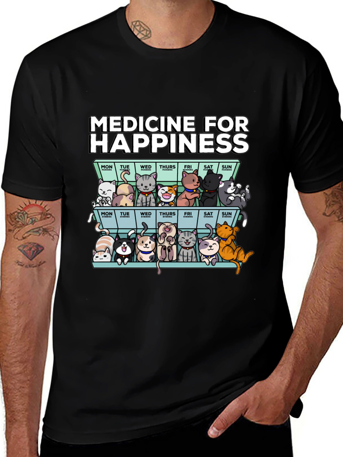 Medicine for Happiness Cat T-Shirt