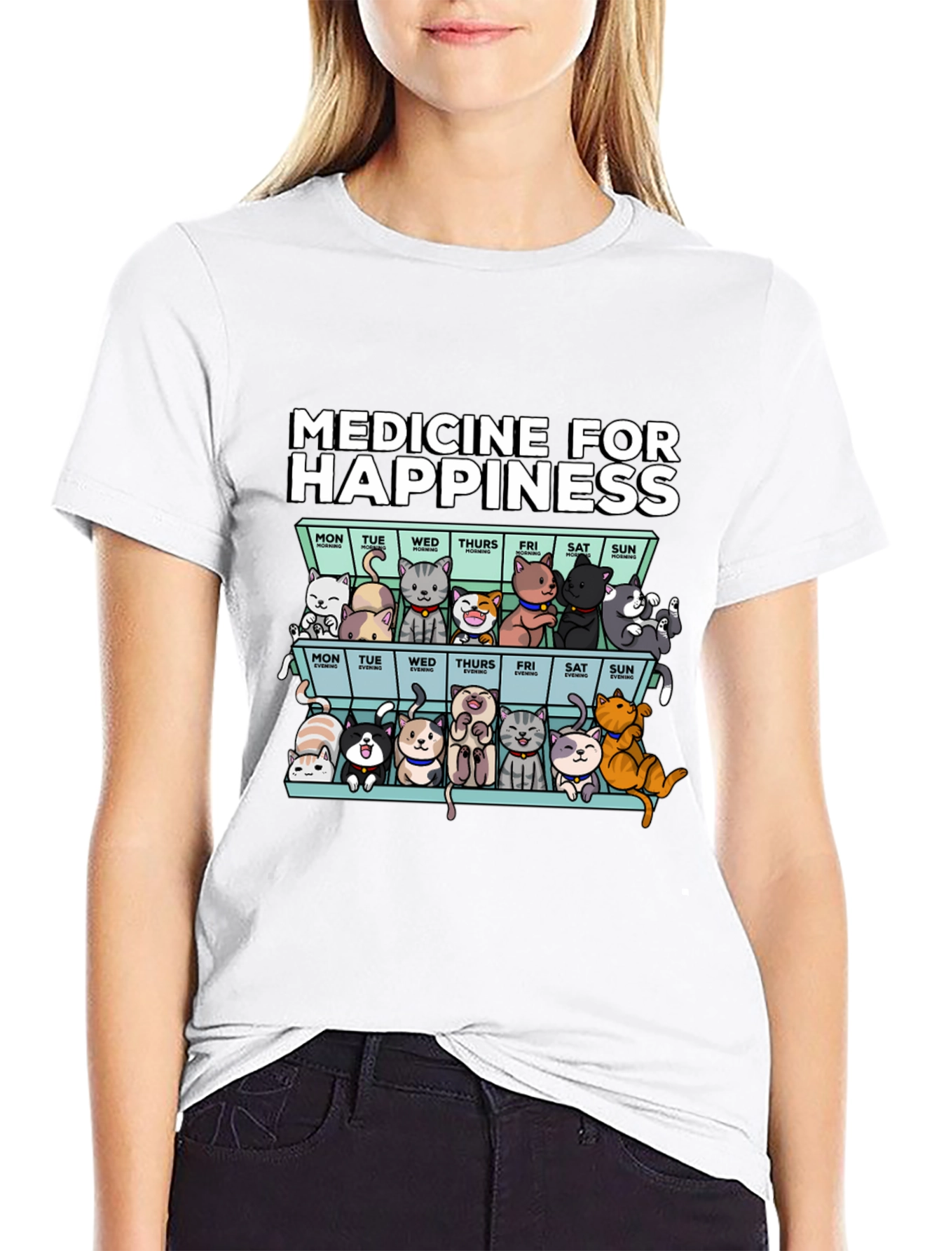 Medicine for Happiness Cat T-Shirt