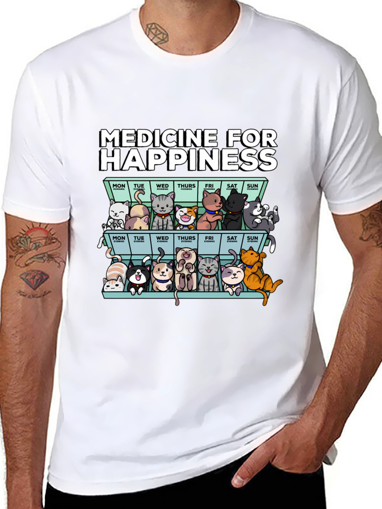 Medicine for Happiness Cat T-Shirt
