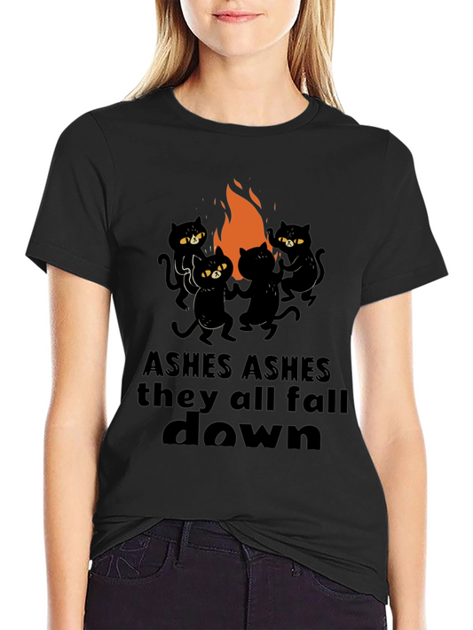 Ashes Fall Down Cats Around Fire T-Shirt