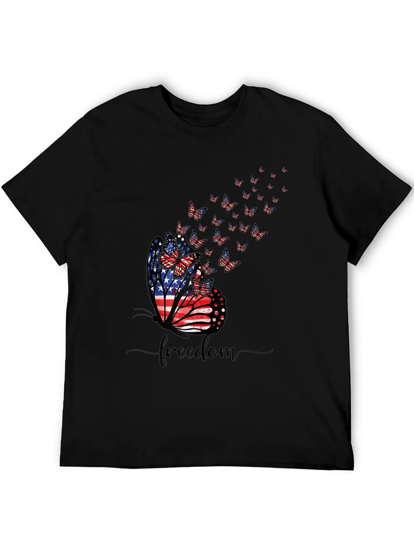 American Flag Butterfly Freedom Graphic T-Shirt