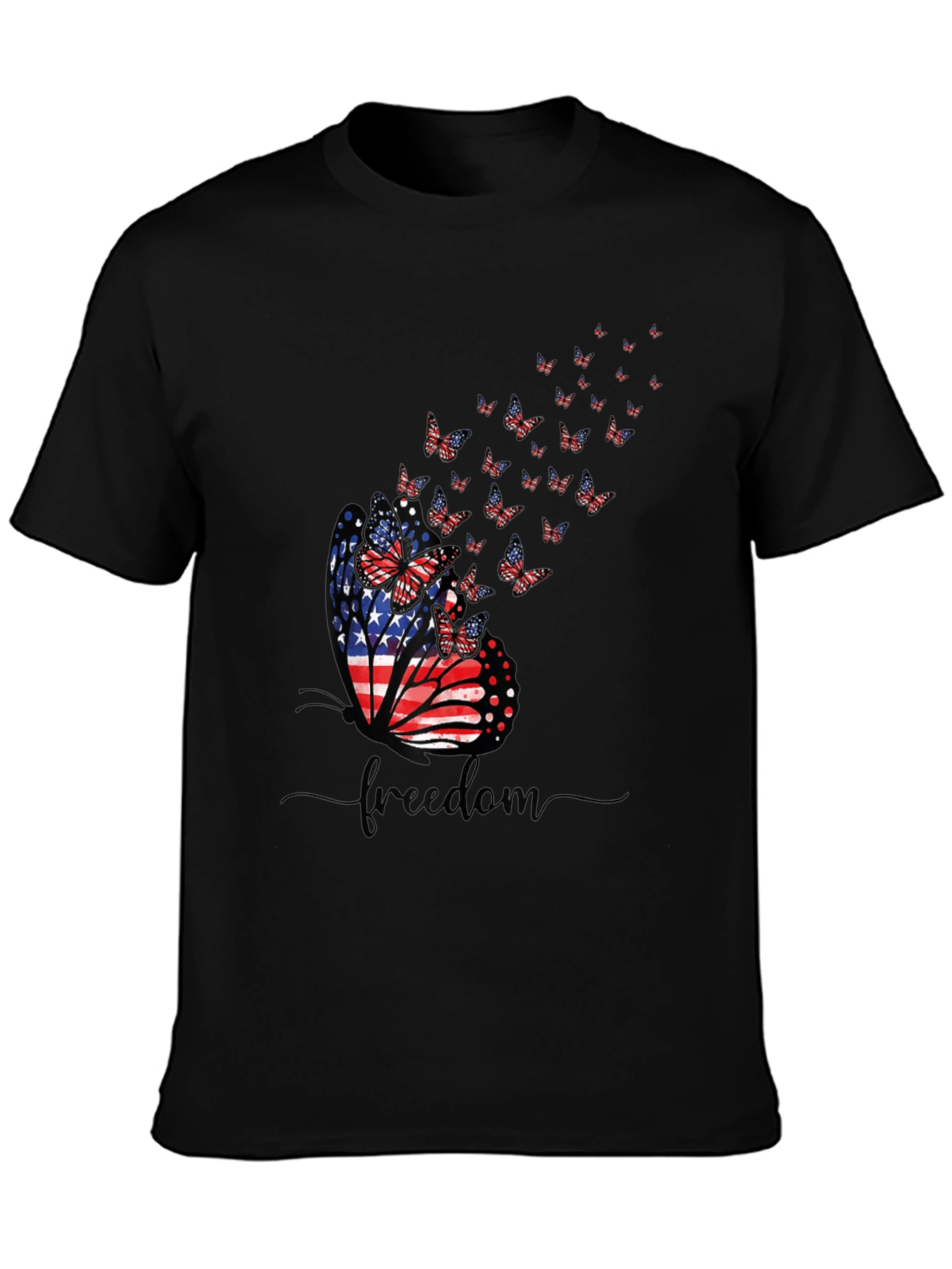 American Flag Butterfly Freedom Graphic T-Shirt