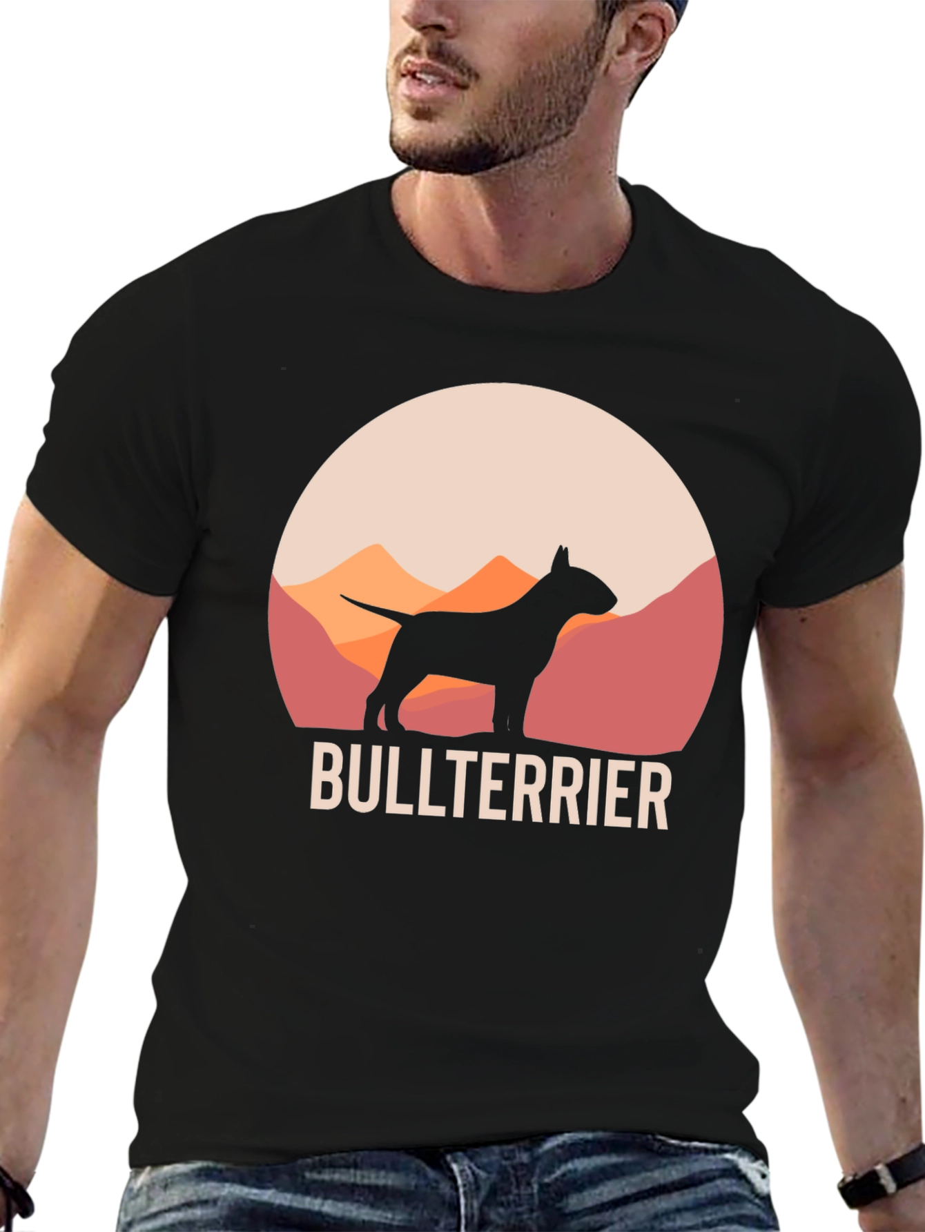 Bull Terrier Silhouette Graphic T-Shirt