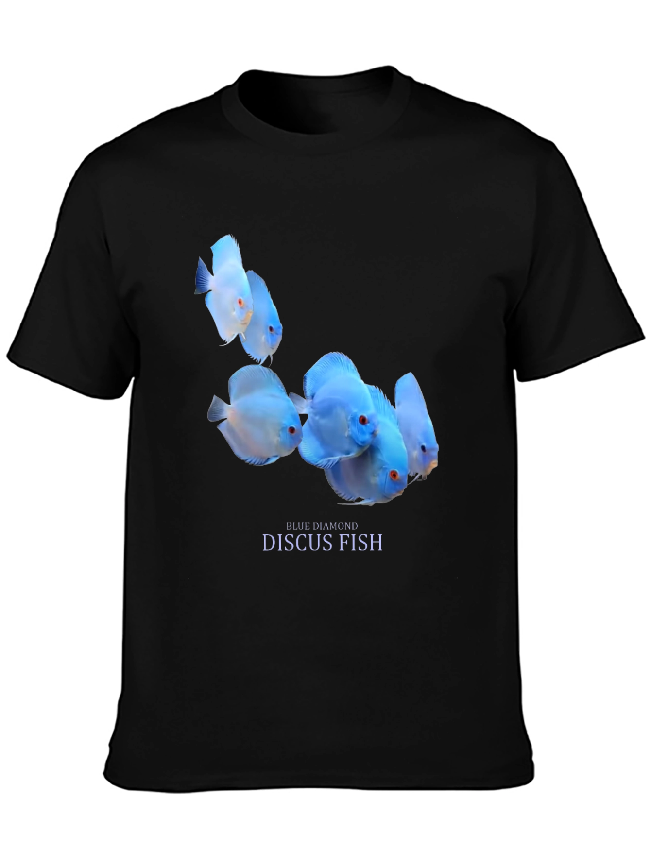 Blue Diamond Discus Fish Graphic T-Shirt