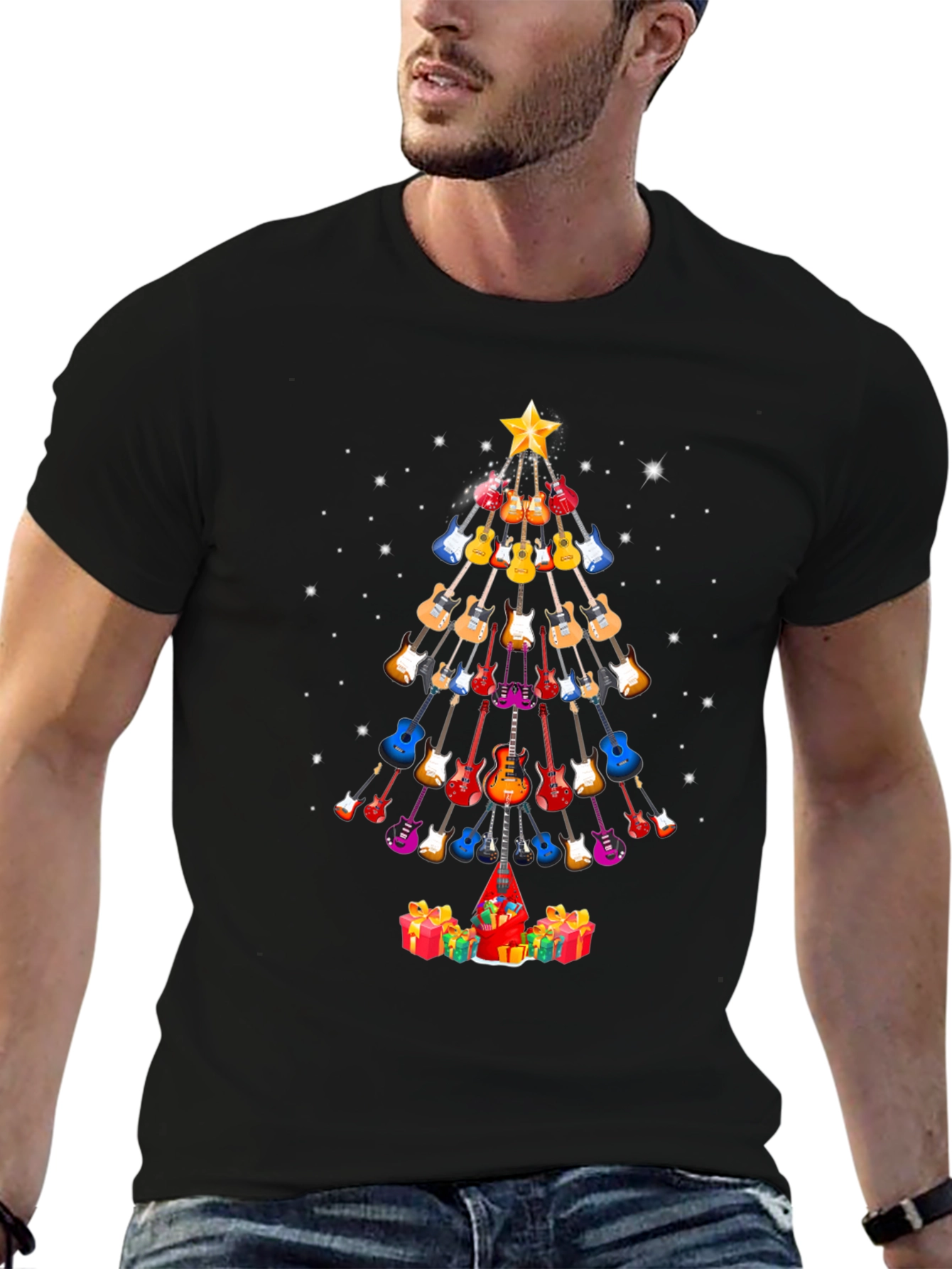 Guitar Christmas Tree T-Shirt - Holiday Music Tee