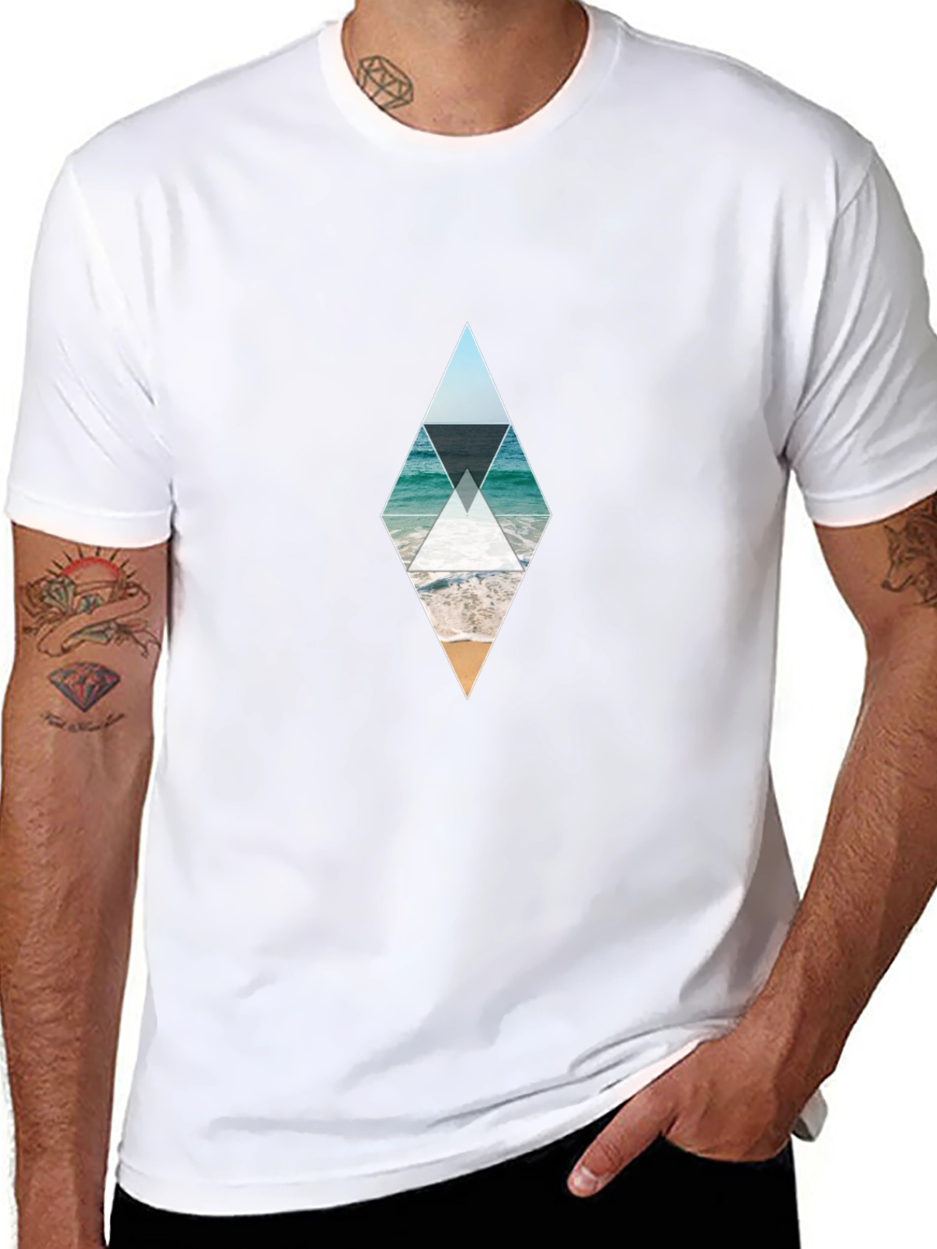 Ocean Beach Diamond Graphic Tee - Black