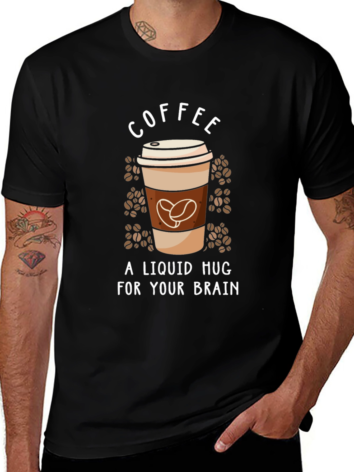 Coffee Liquid Hug T-Shirt Black Unisex